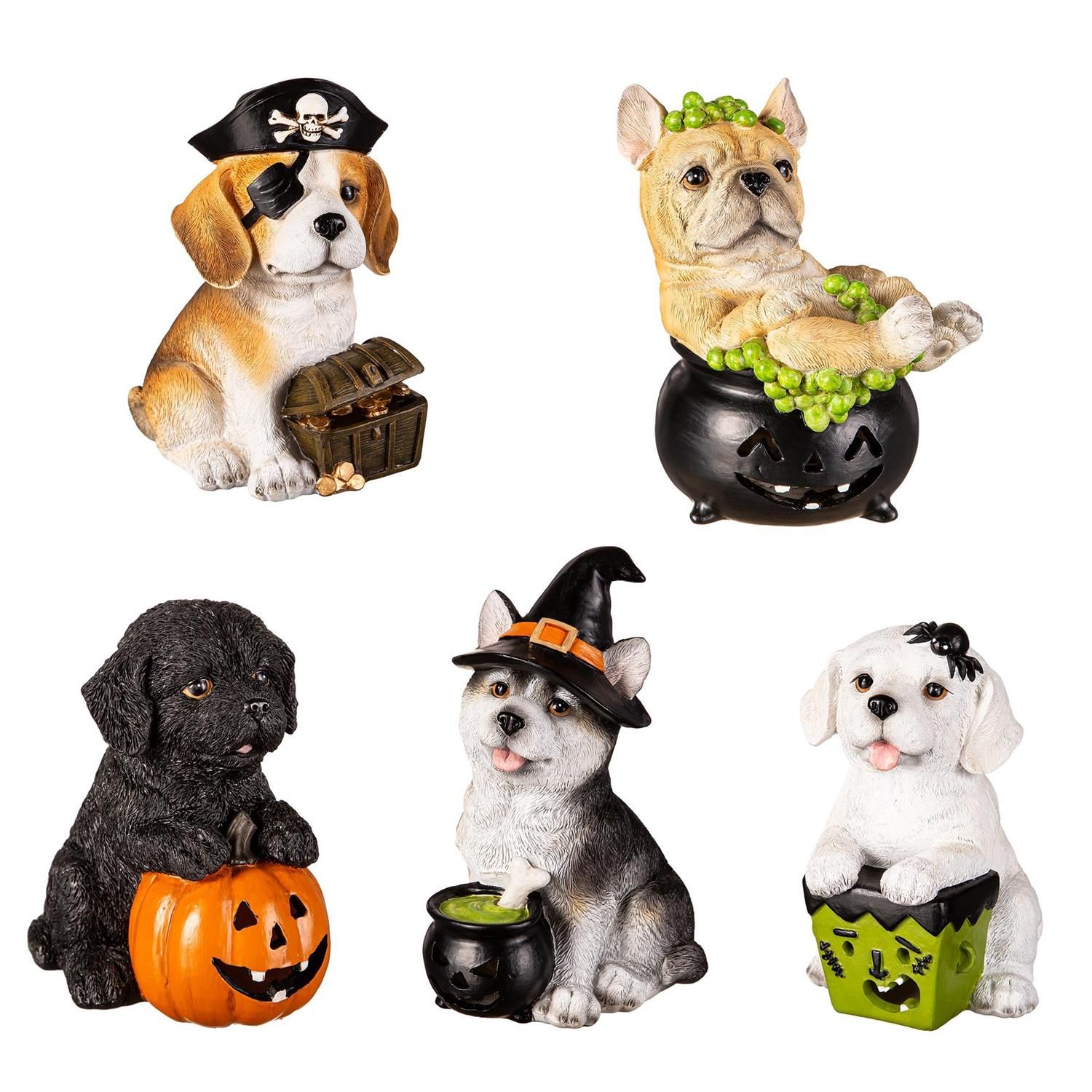 LED Resin Halloween Dog - 5" - 5 Styles - Sold Individually
