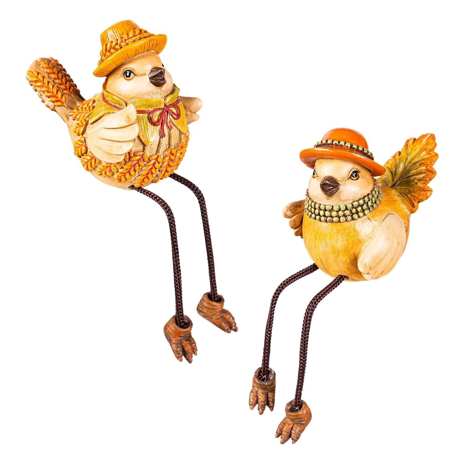Autumn Harvest Bird w/ Dangling Leg - 2 Styles - Sold Individually