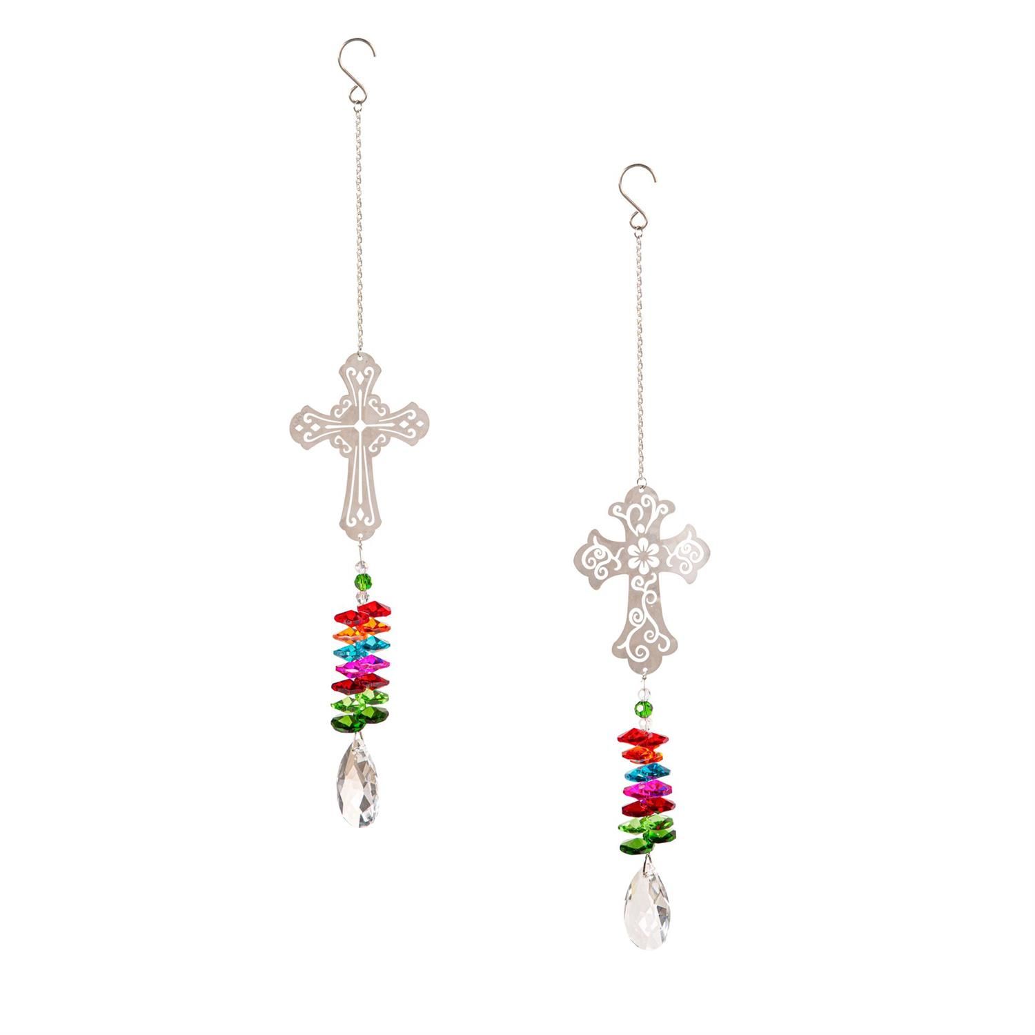Crystal Cross Metal Hanger - 2 Styles - Sold Individually