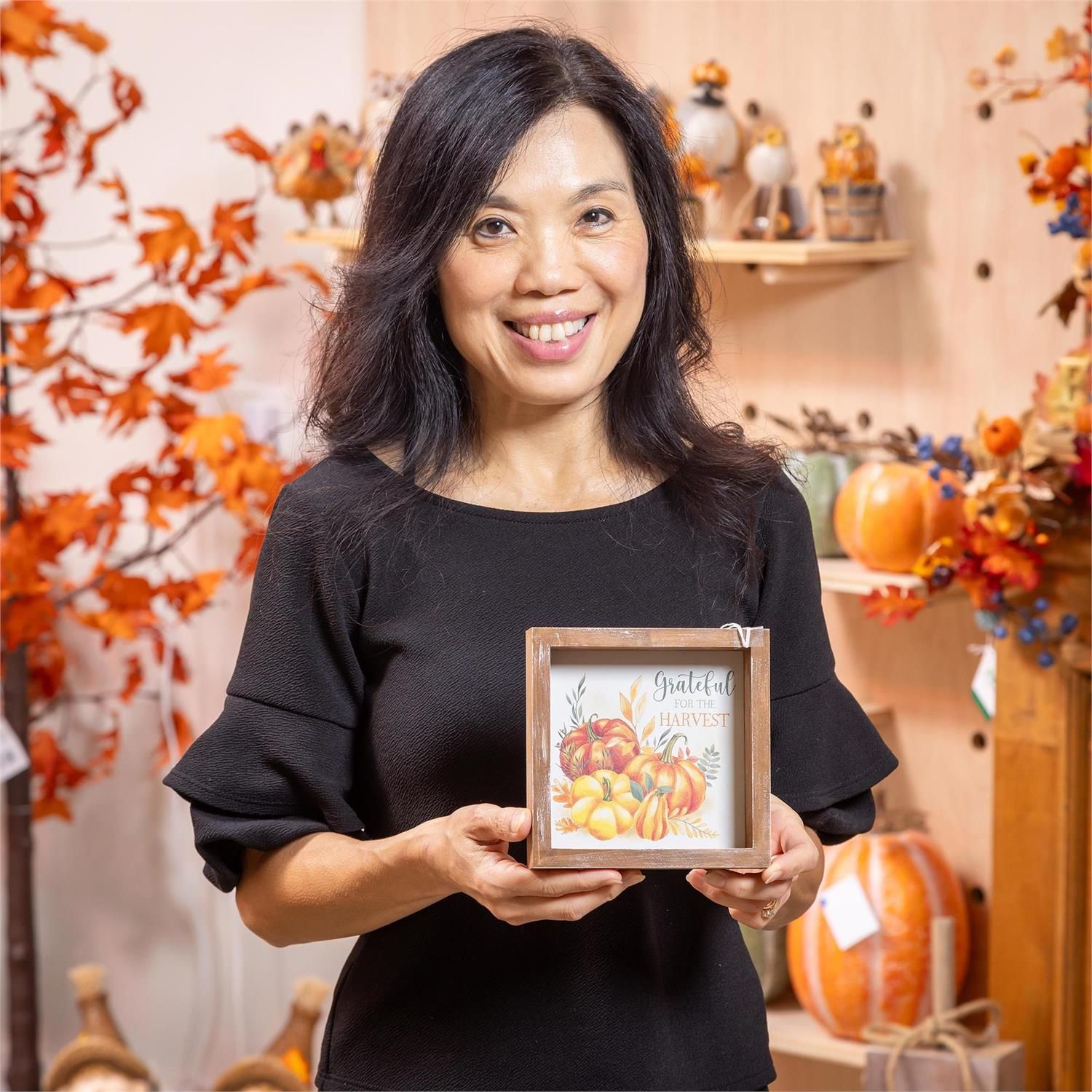 Grateful Gatherings Wood Table Sign - 6"