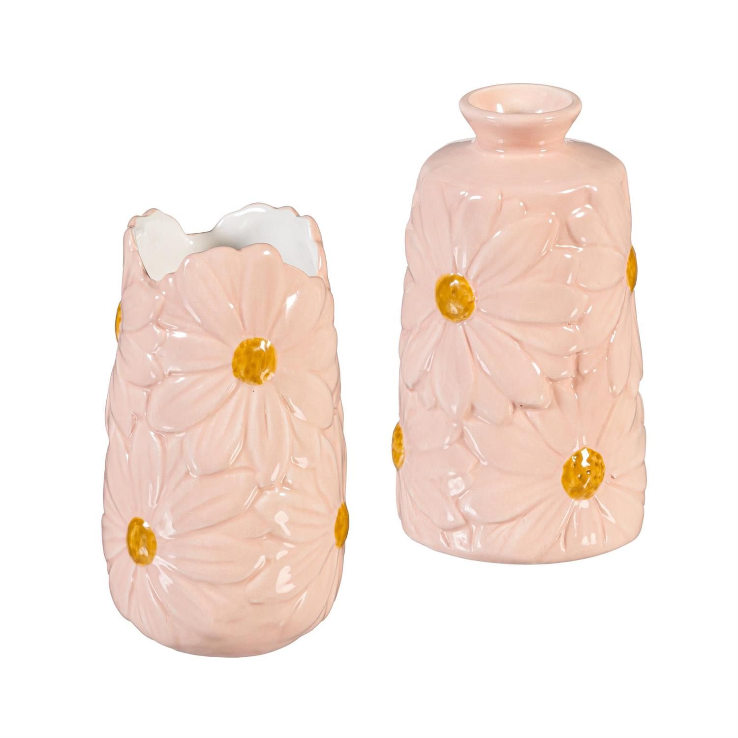 Ceramic Floral Vase - 2 Styles - Sold Individually