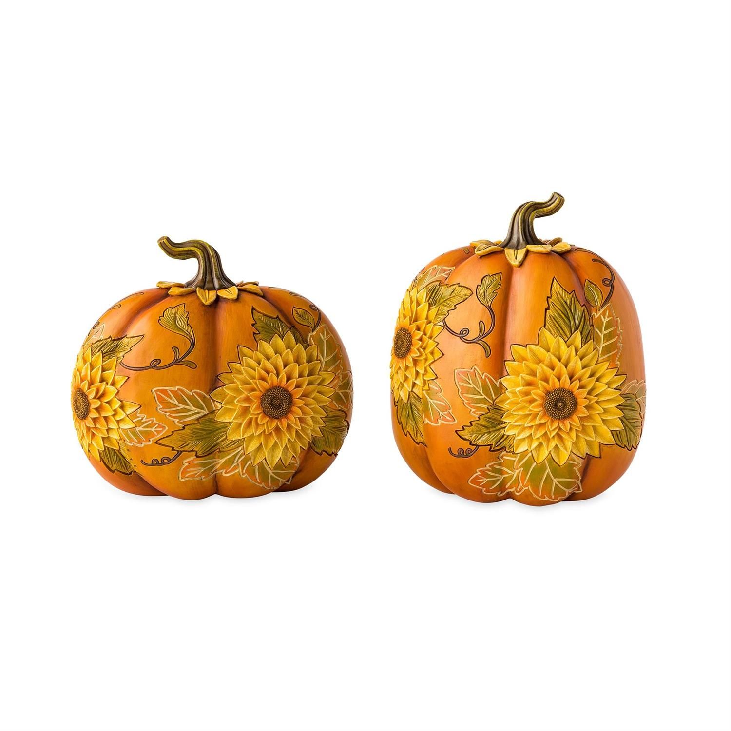 Pumpkins w/ Sunflowers - 2 Styles - Sold Individually