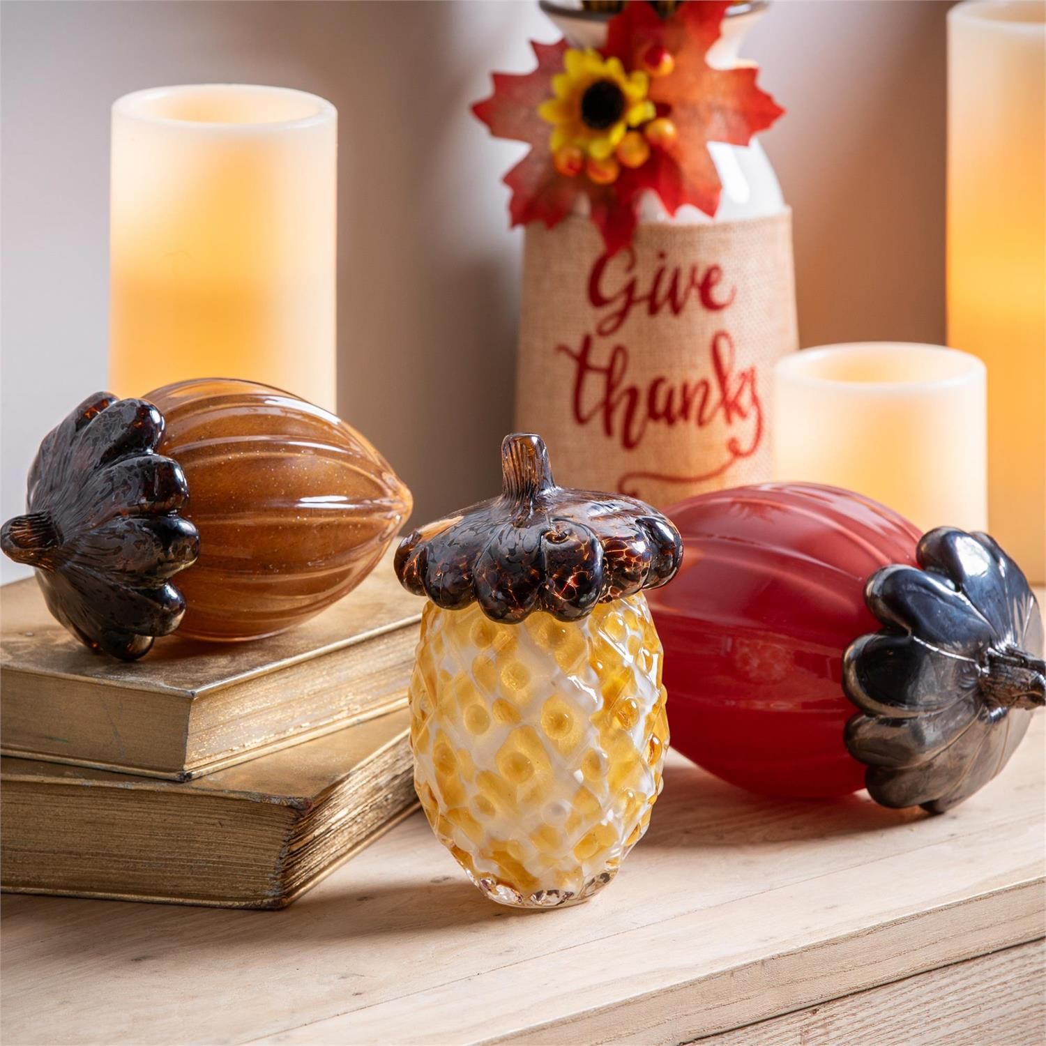 Glass Acorn Table Decor - Small