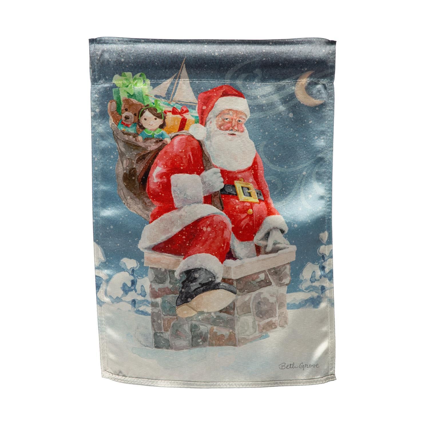 Garden Flag - Luster - Santa In The Chimney