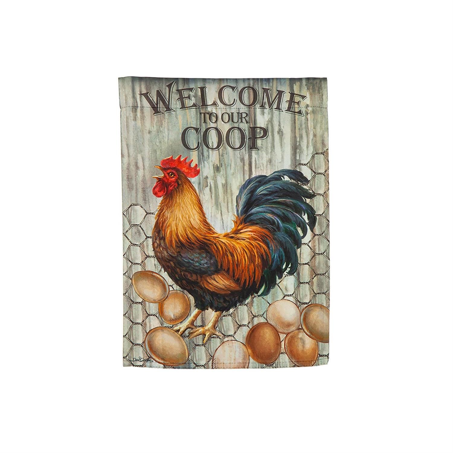 Garden Flag - Suede - Welcome To Our Coop