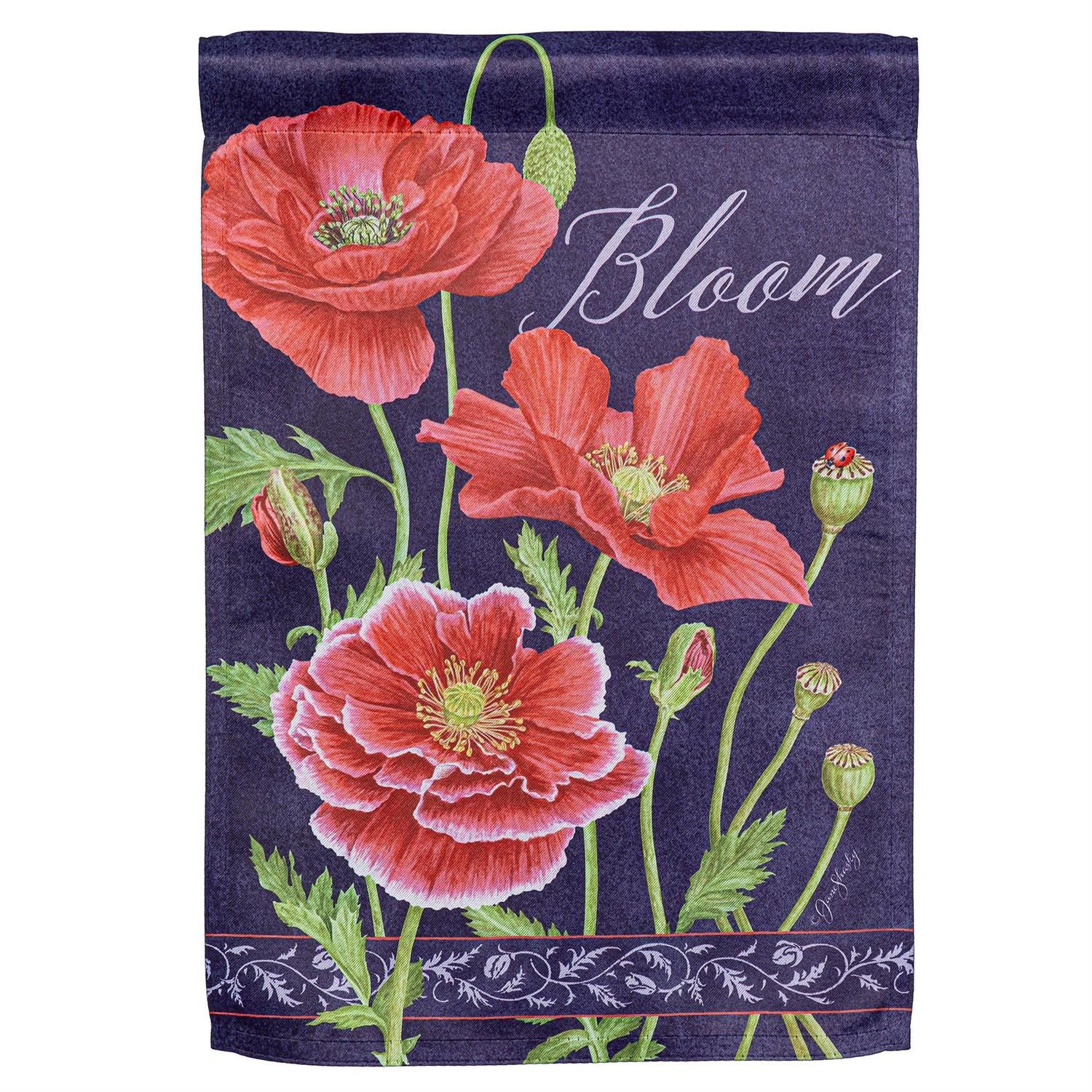 Garden Flag - Suede - Red Poppies Bloom