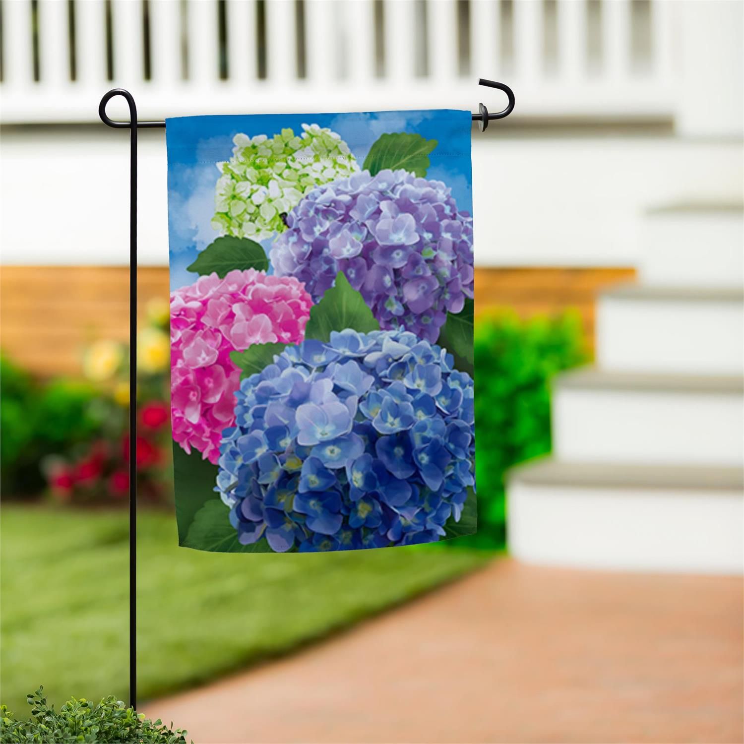 Garden Flag - Suede - Multicolor Hydrangeas