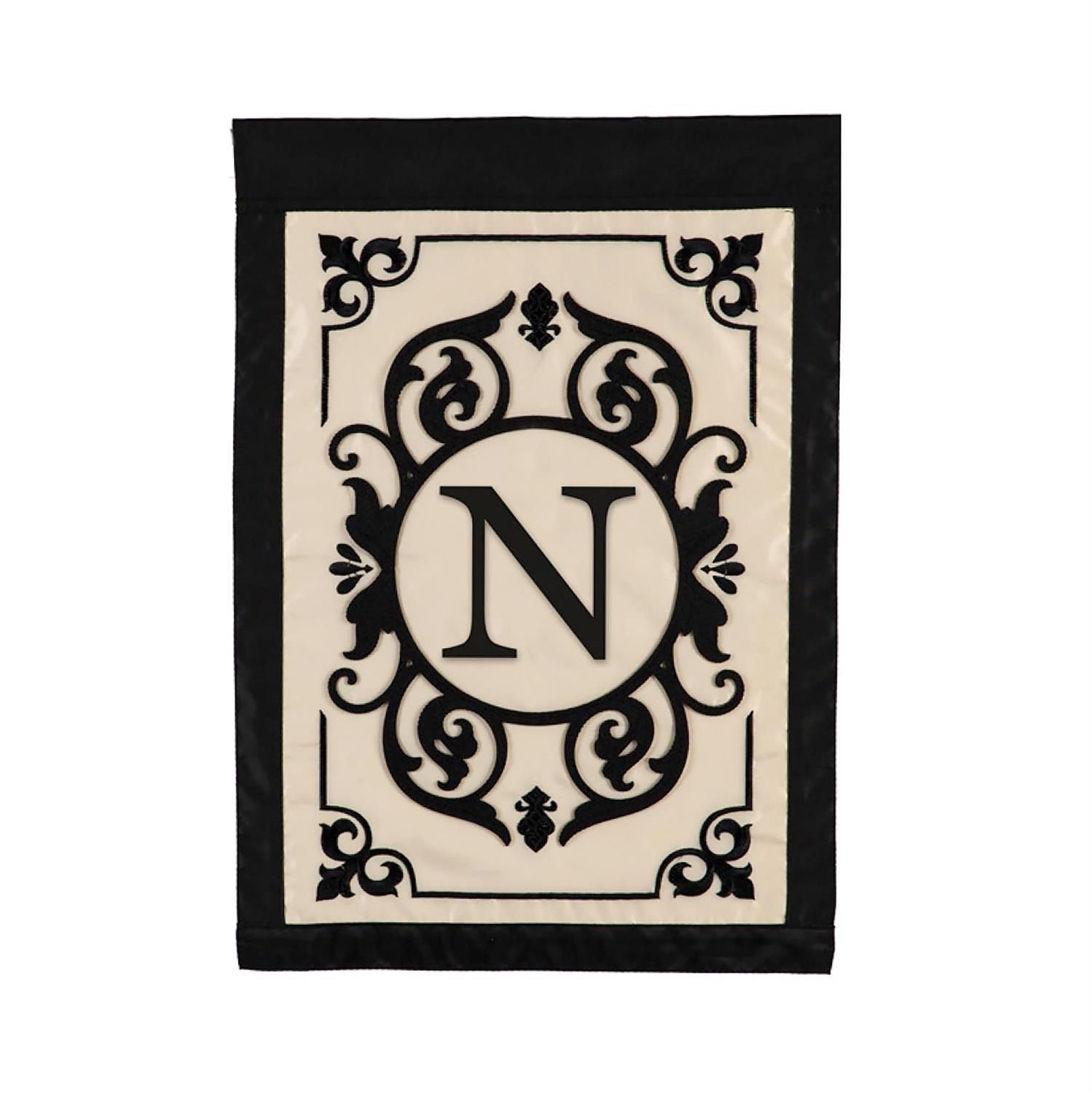 Garden Flag - Applique - Monogram N
