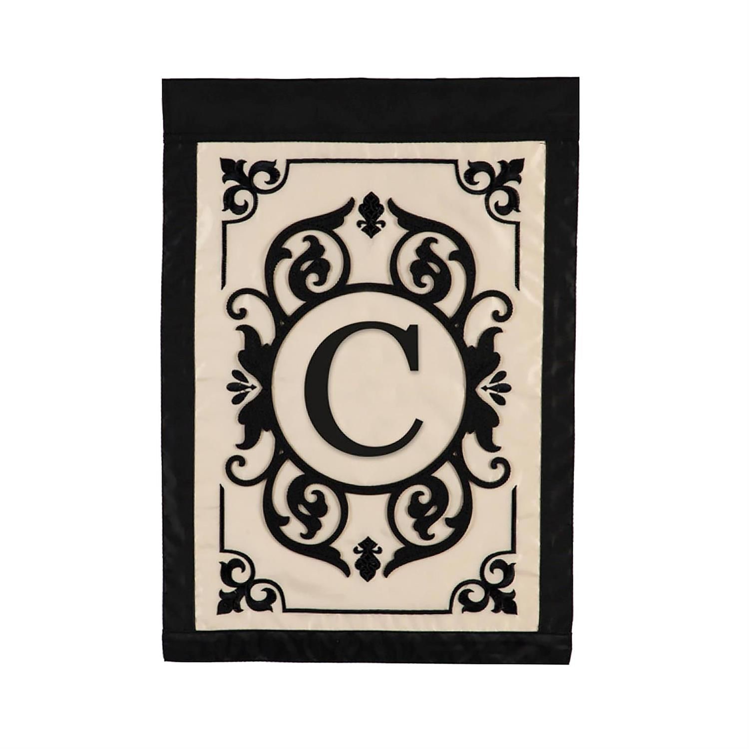 Garden Flag - Applique - Monogram C