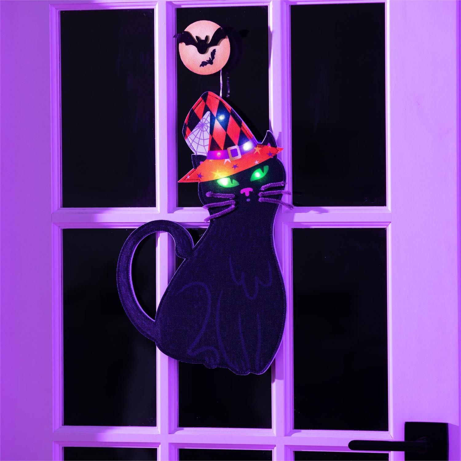 Window Decor - Witchy Cat LED