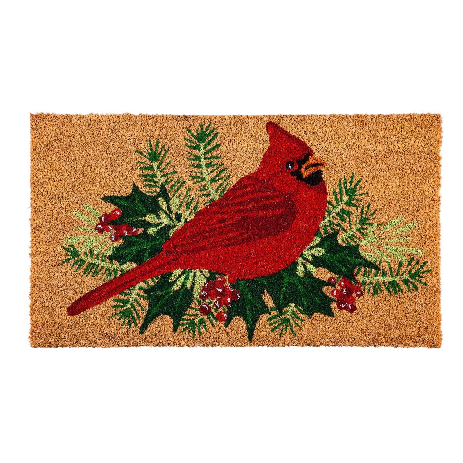 Coir Mat - Winter Cardinal