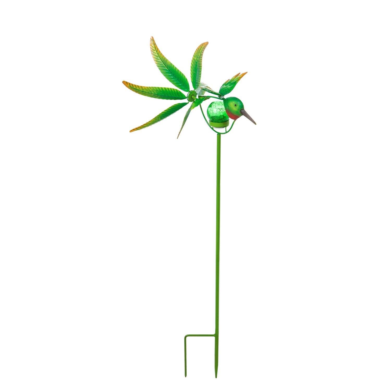 Solar Garden Stake - Wind Spinner - Hummingbird