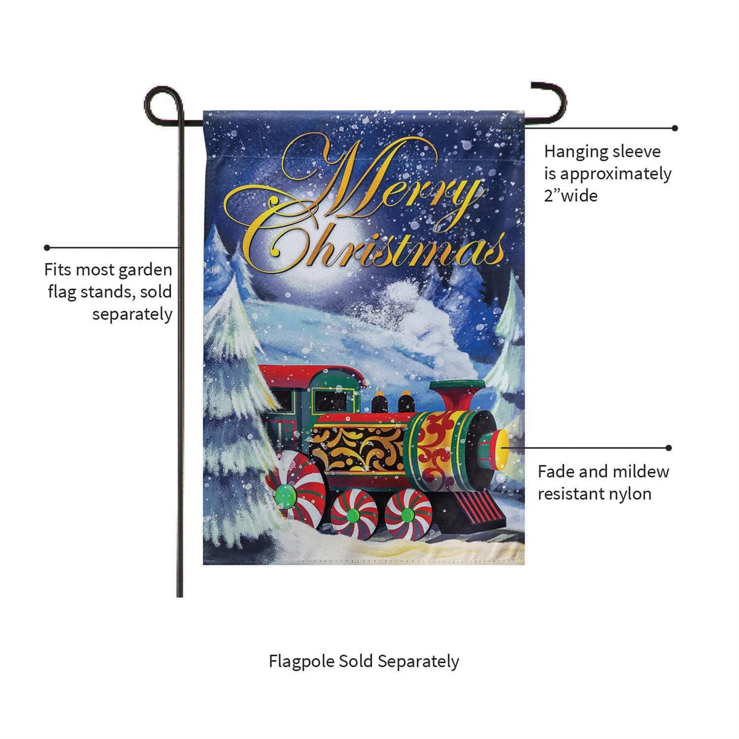 Garden Flag - Suede - Home For The Holiday Train