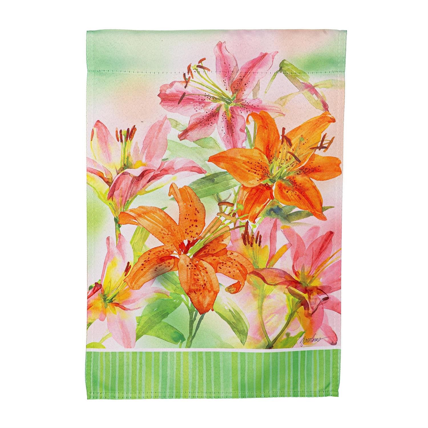 Garden Flag - Suede - Lilies