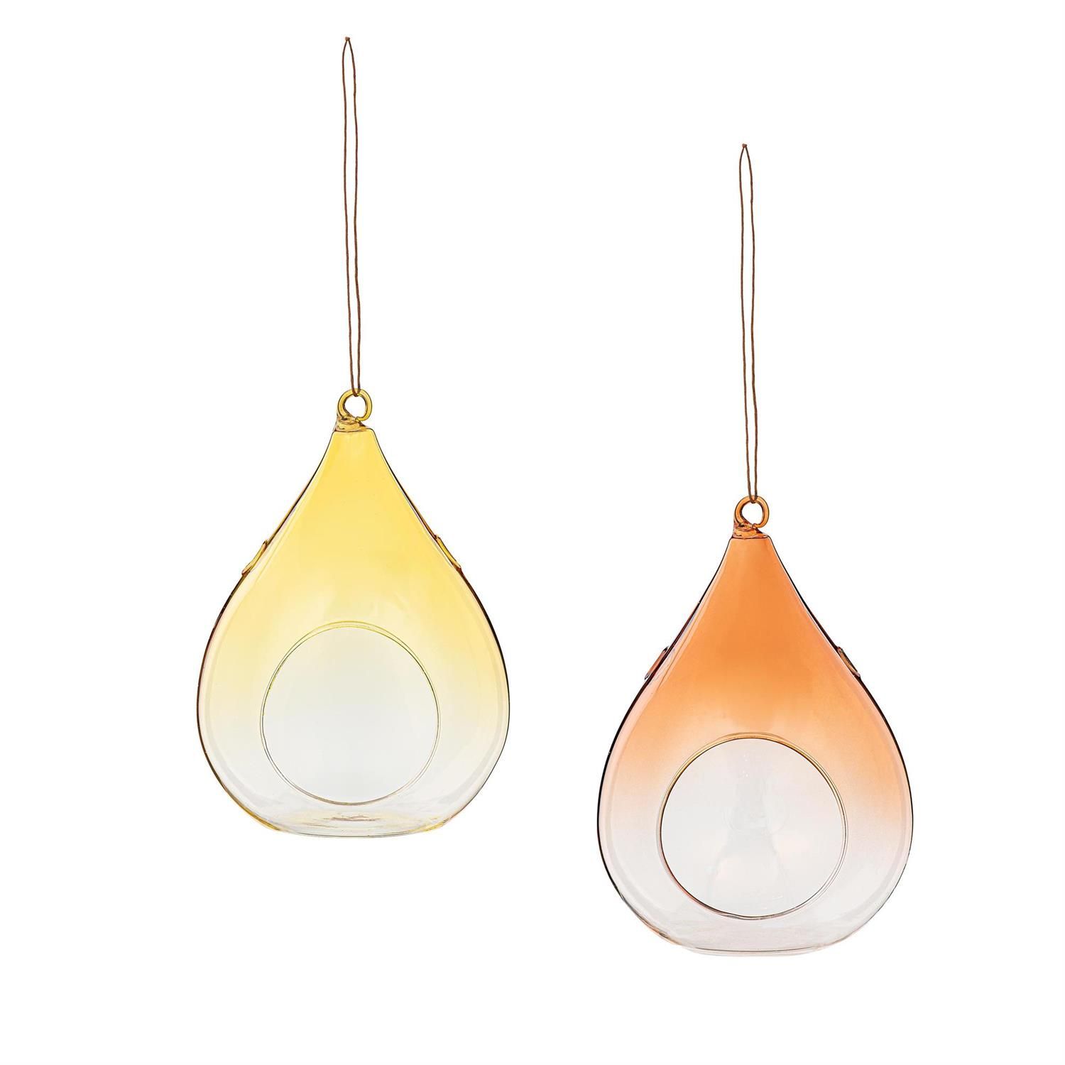 Bird Feeder - 6" - Tear Drop Glass - 2 Styles - Sold Individually