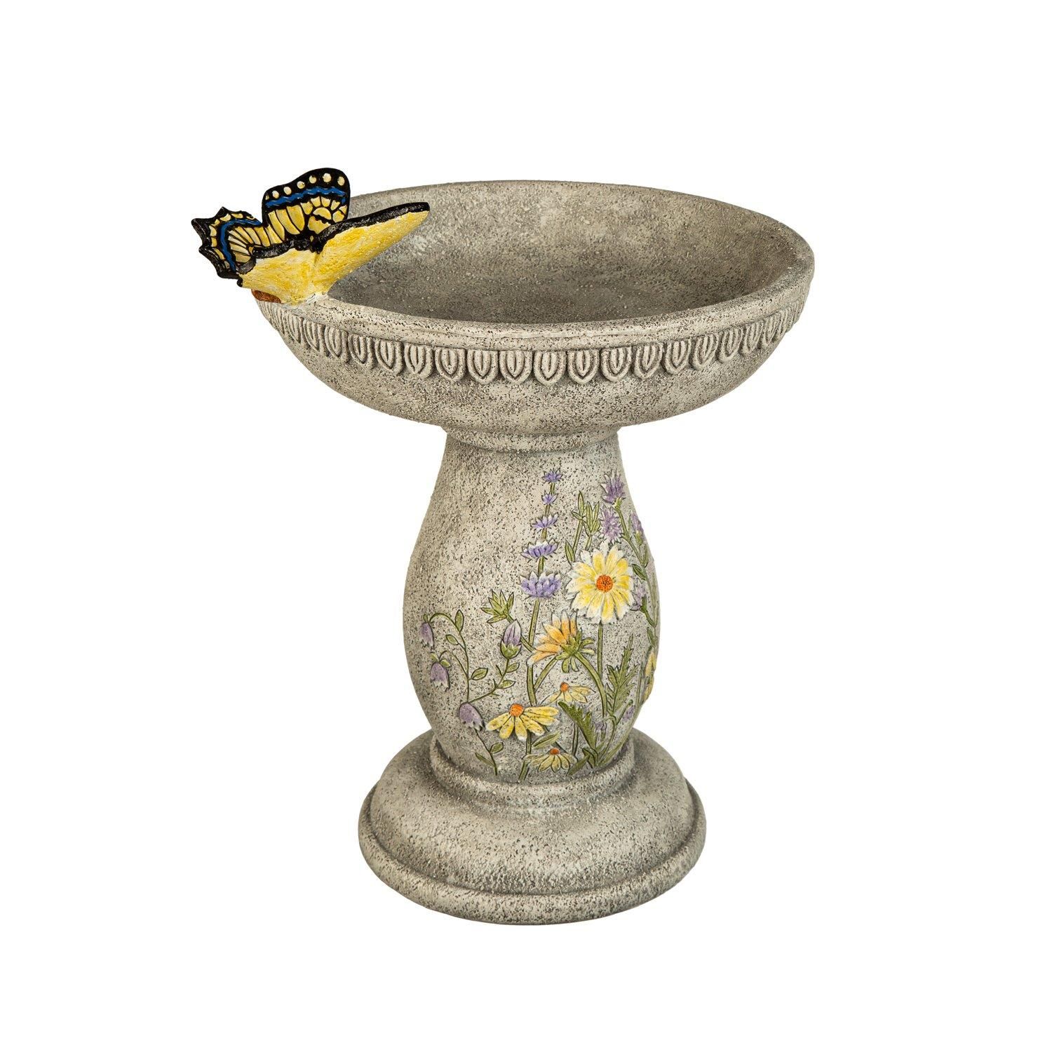 Bird Bath - Wild Flowers Resin