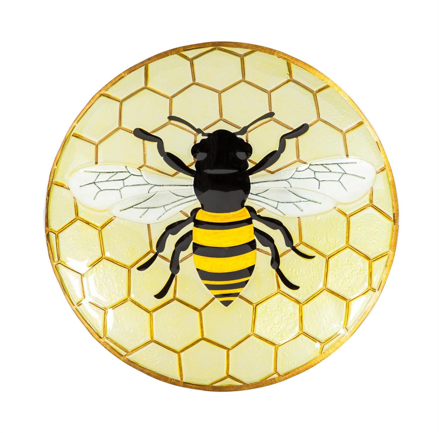 Bird Bath - 18" Glass Bee