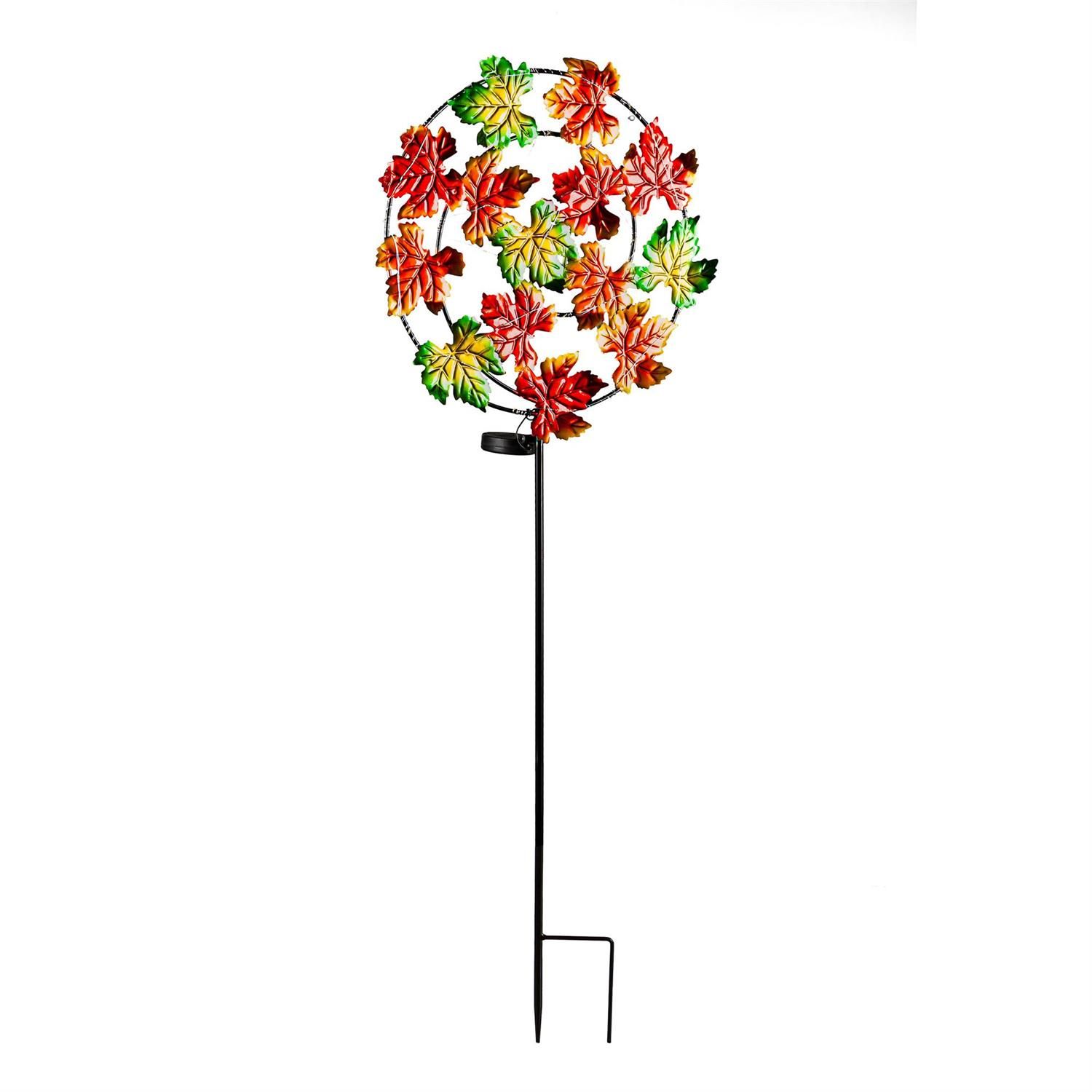 Garden Stake - 44"H Chasing Light Solar - Maple Leave