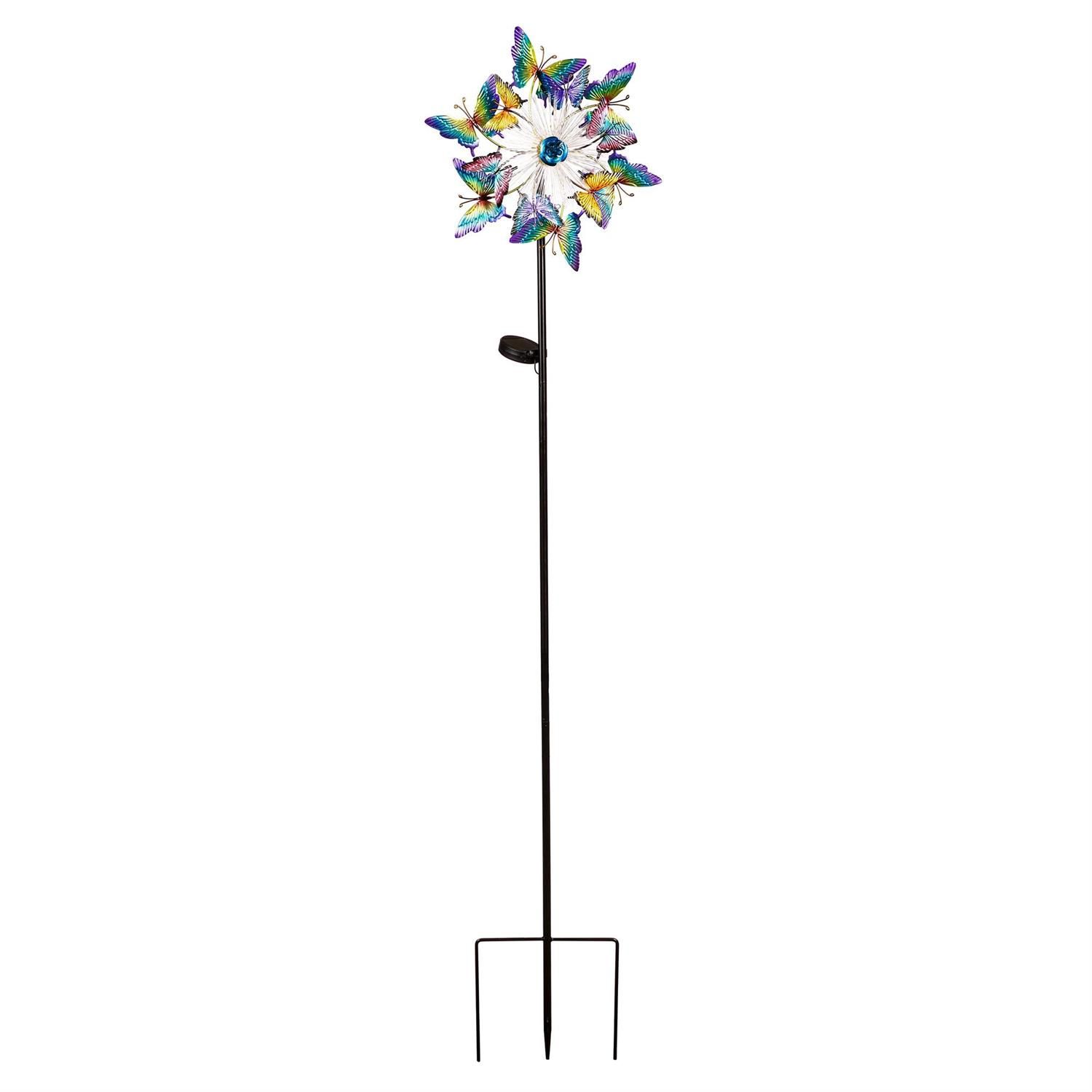 Wind Spinner - 58" - Fiber Optic - Butterflies