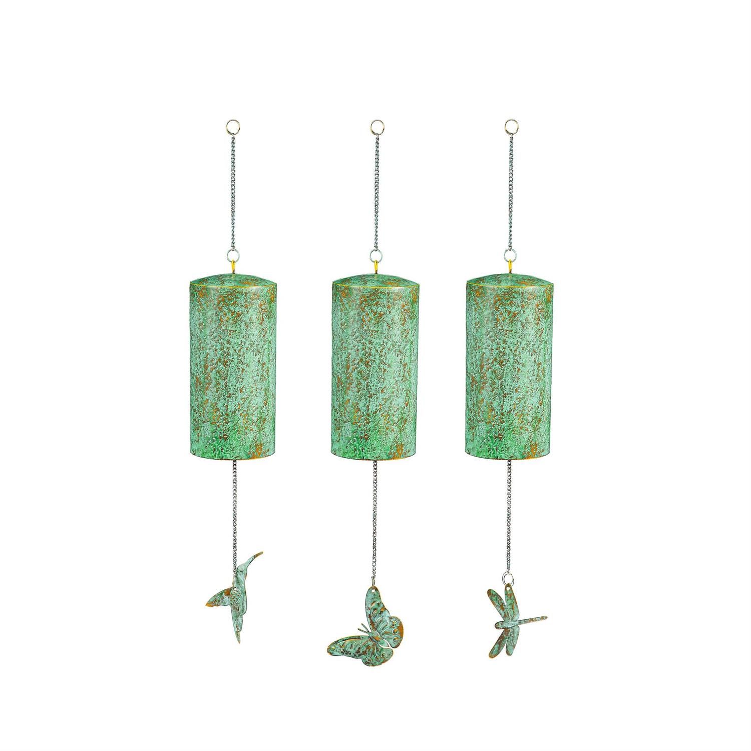 Wind Bell With Gold Verdigris Finish - 3 Styles - Sold Individually