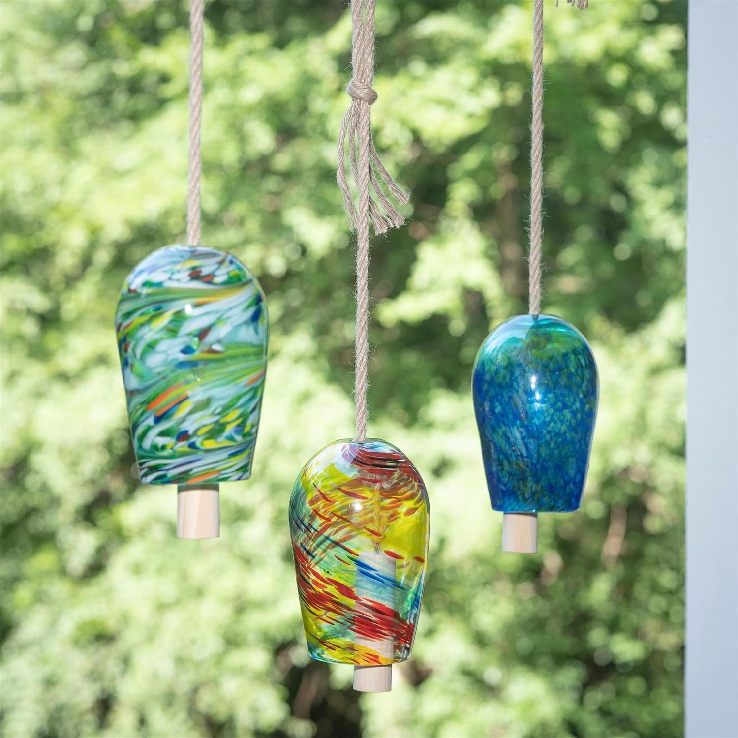 Wind Chime - Multi-Color Art Glass Bell