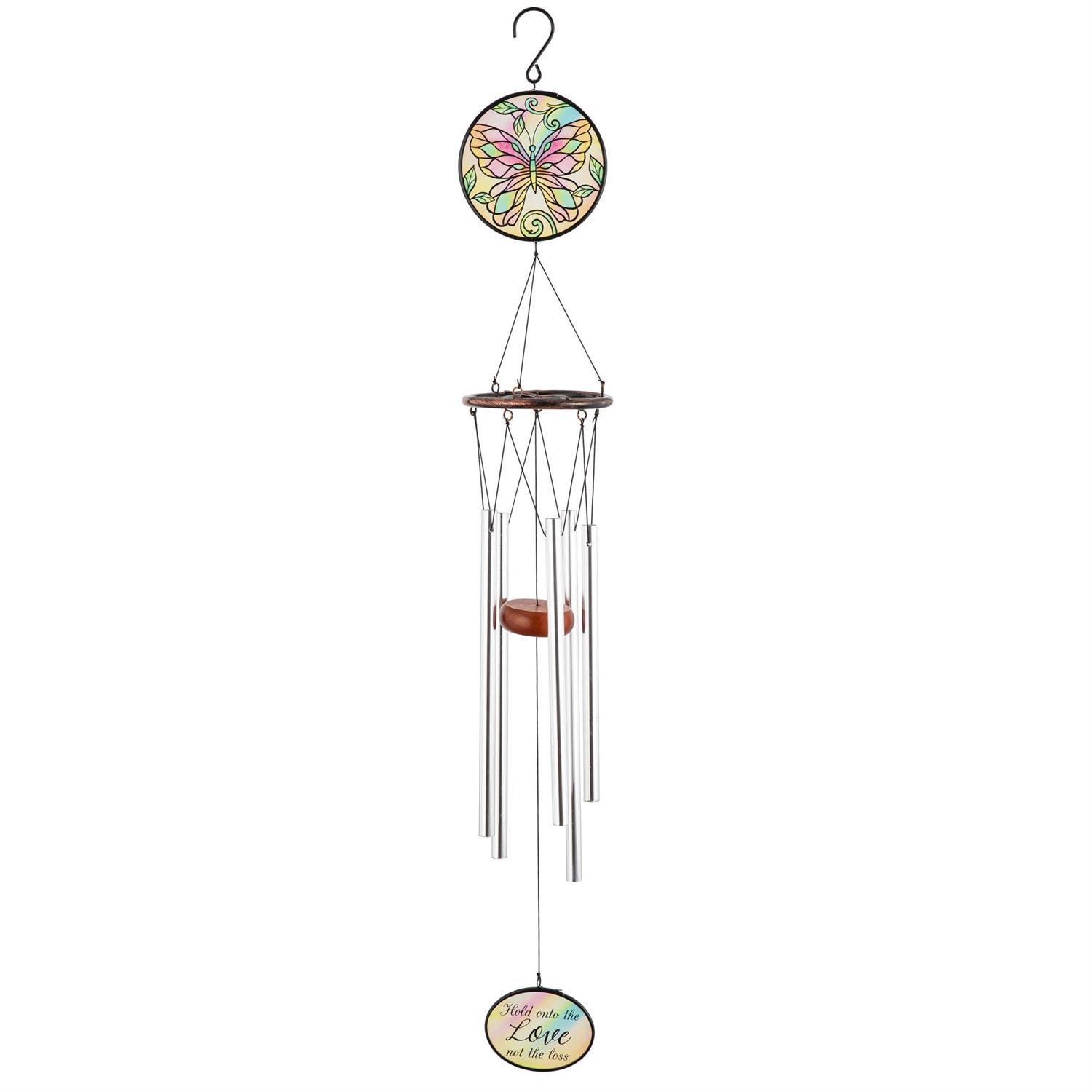 Memorial Stained Glass Wind Chime - Butterfly