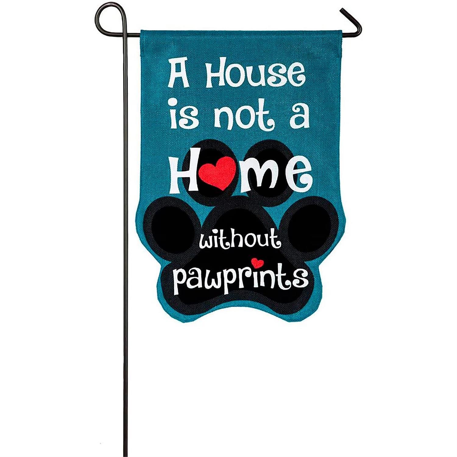 Garden Flag - Burlap - Paw Prints