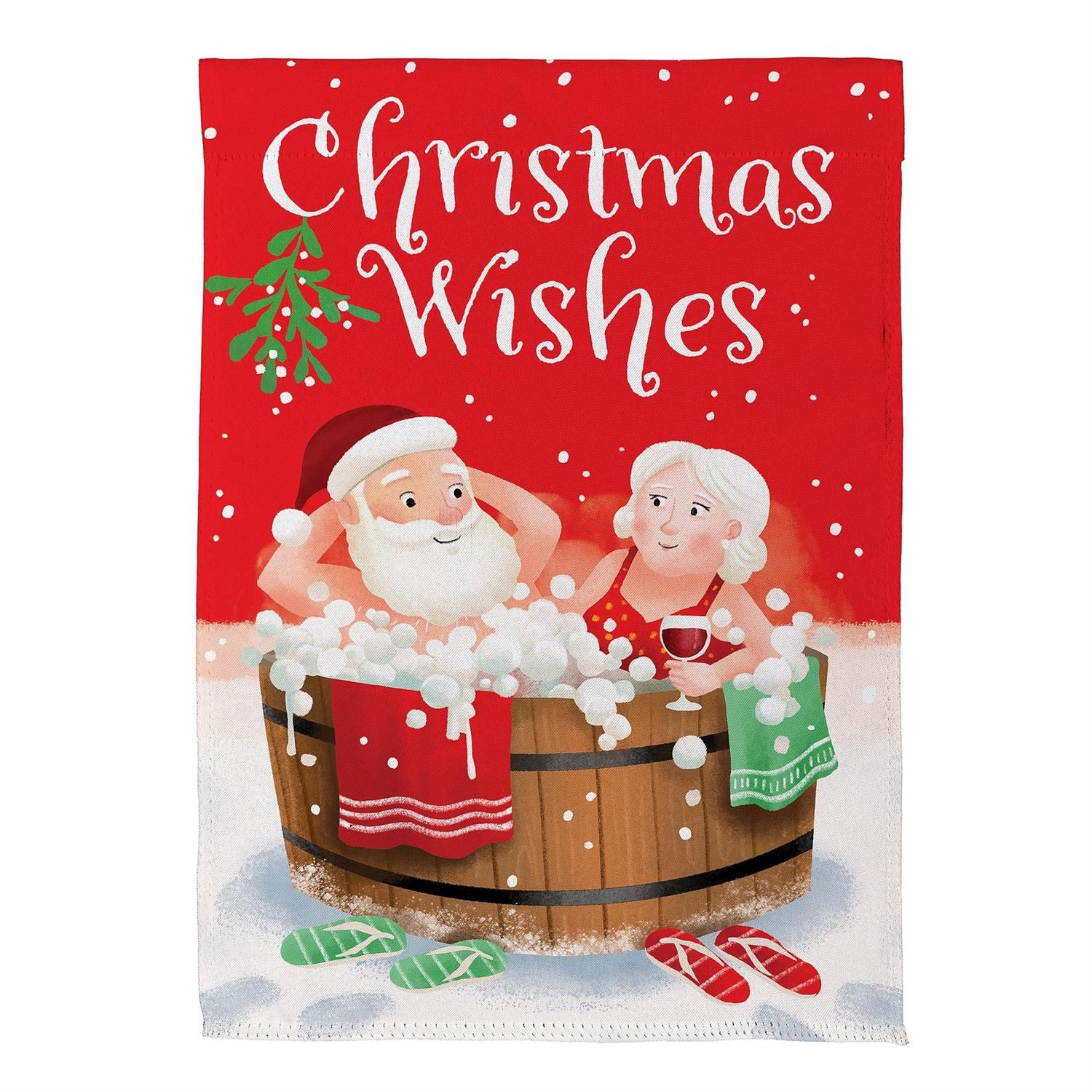 Garden Flag - Suede - Christmas Wishes