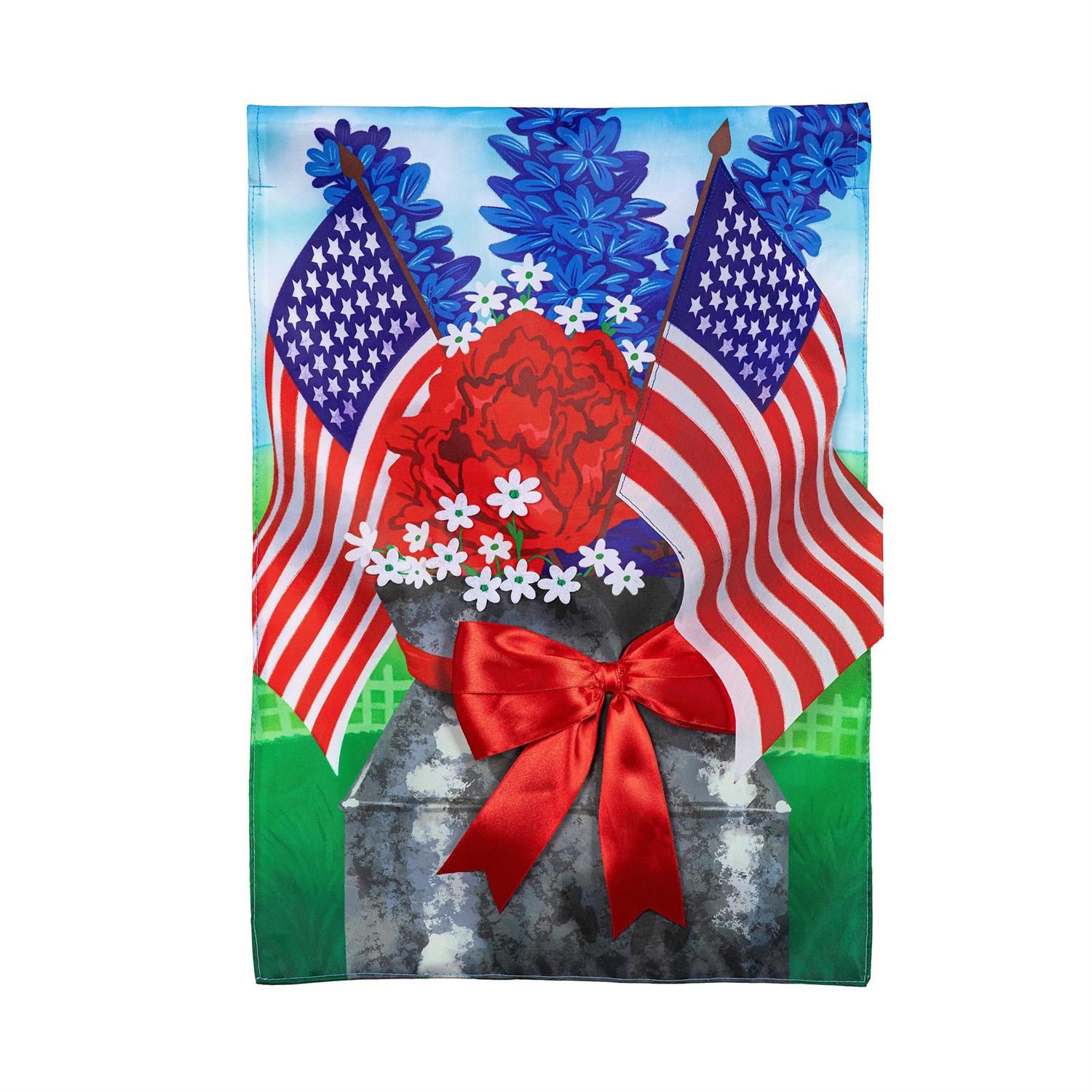 Garden Flag - Applique - Patriotic Bouquet