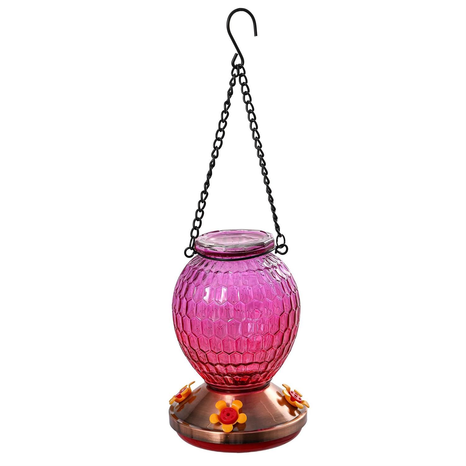 Hummingbird Feeder - Ombre Glass - Pink