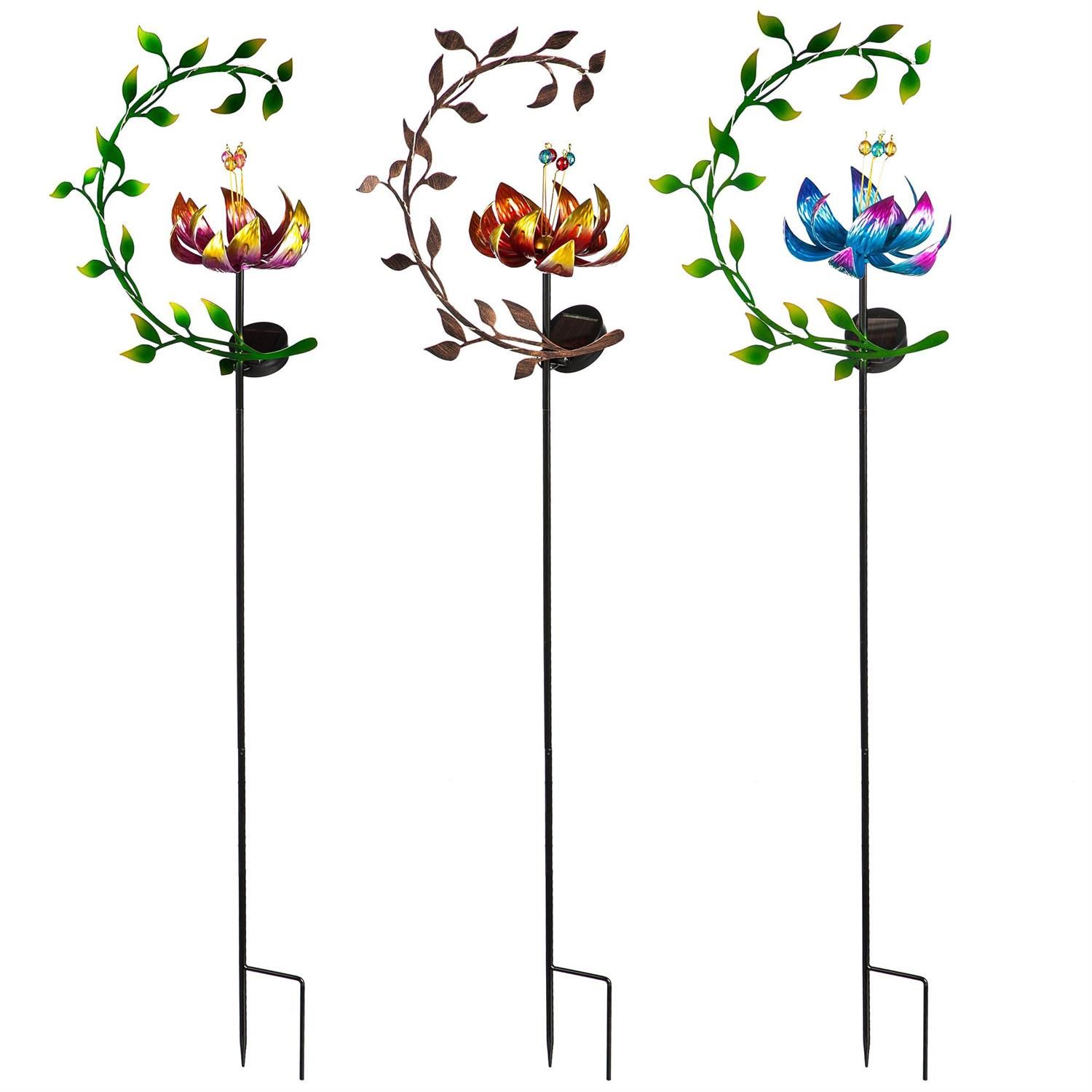 Garden Stake - Floral Solar - 3 Styles - Sold Individually