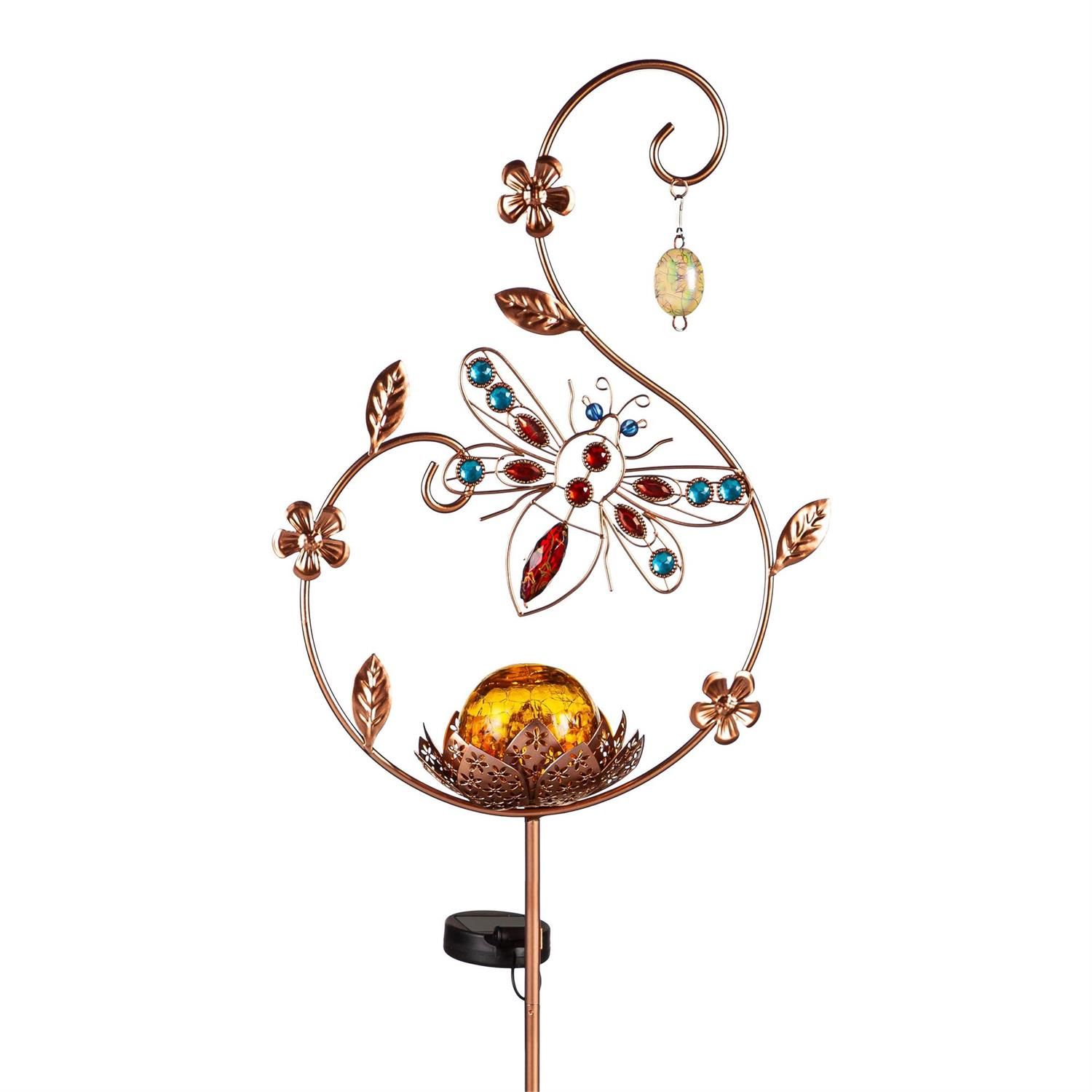 Solar Garden Stake - Winged Things - Gold