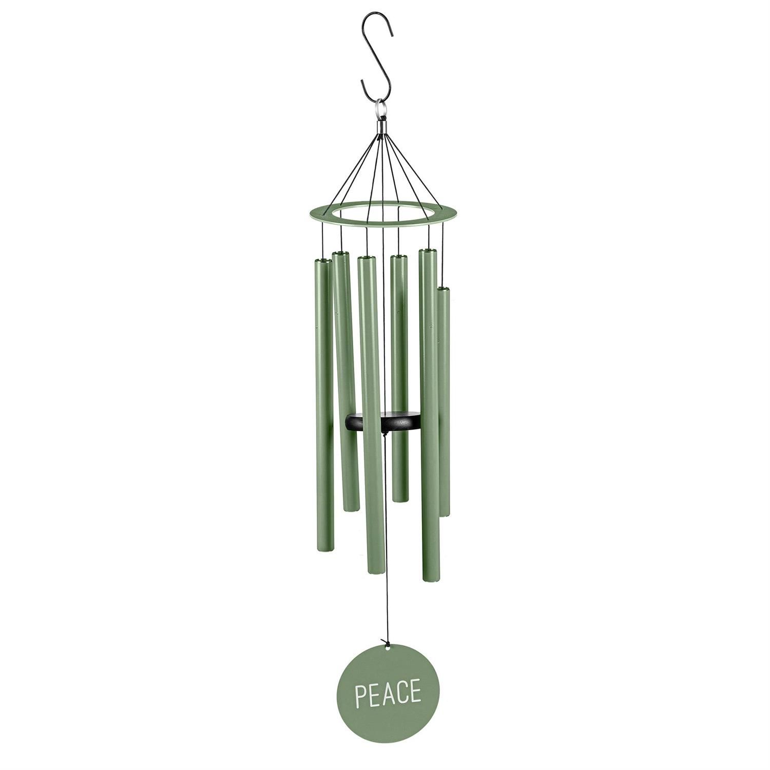 Wind Chime - Laser Etched Wood Hand Tuned - 36" - Peace