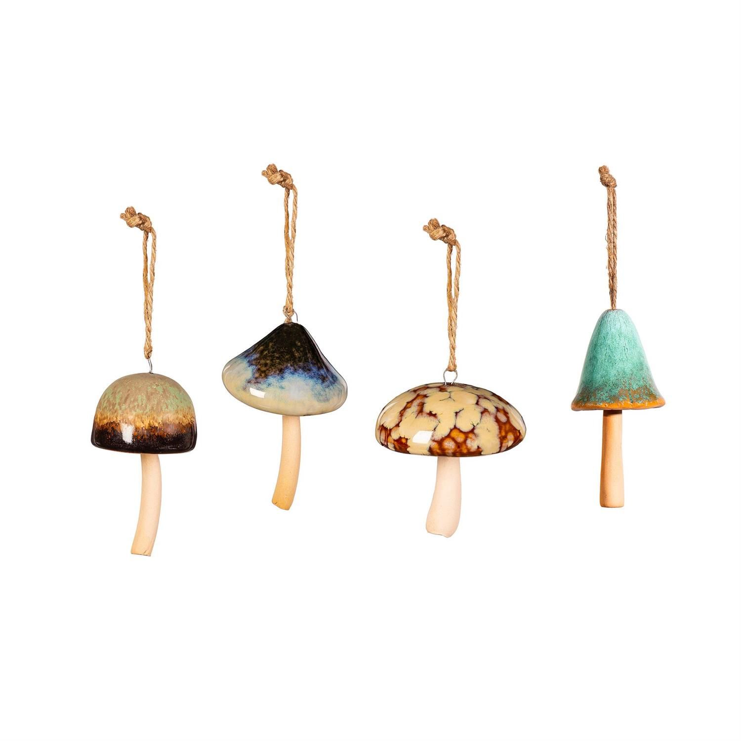 Garden Bell - Ceramic Mushroom - 4 Styles - Sold Individually