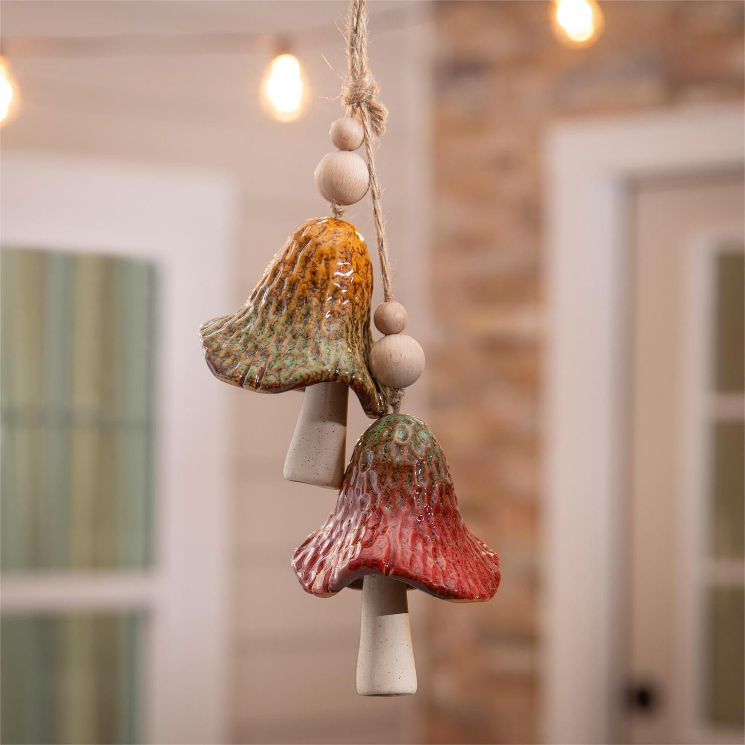 Garden Hanging Decor - Ceramic Mushroom