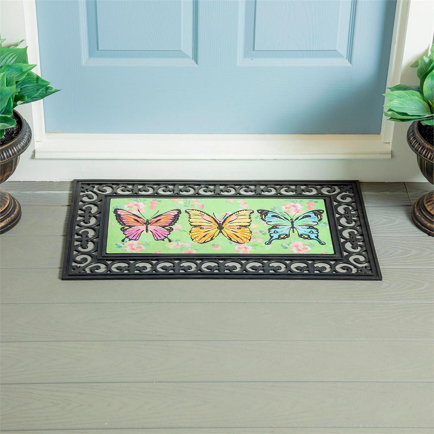 Sassafrass Mat Tray - Black Scroll - Fleur-De-Lis