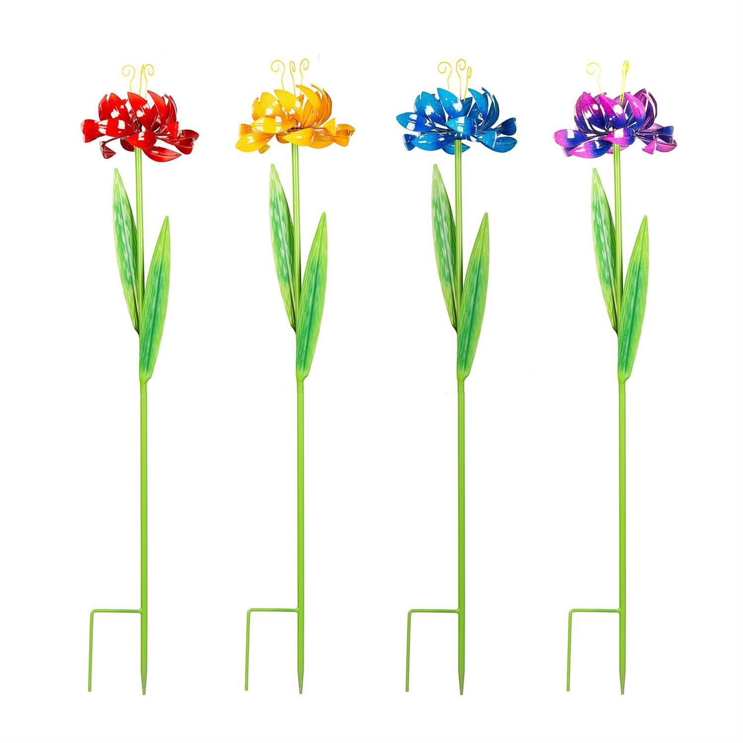 Wind Spinner - Flower Metal Garden Stake - Styles - Sold Individually