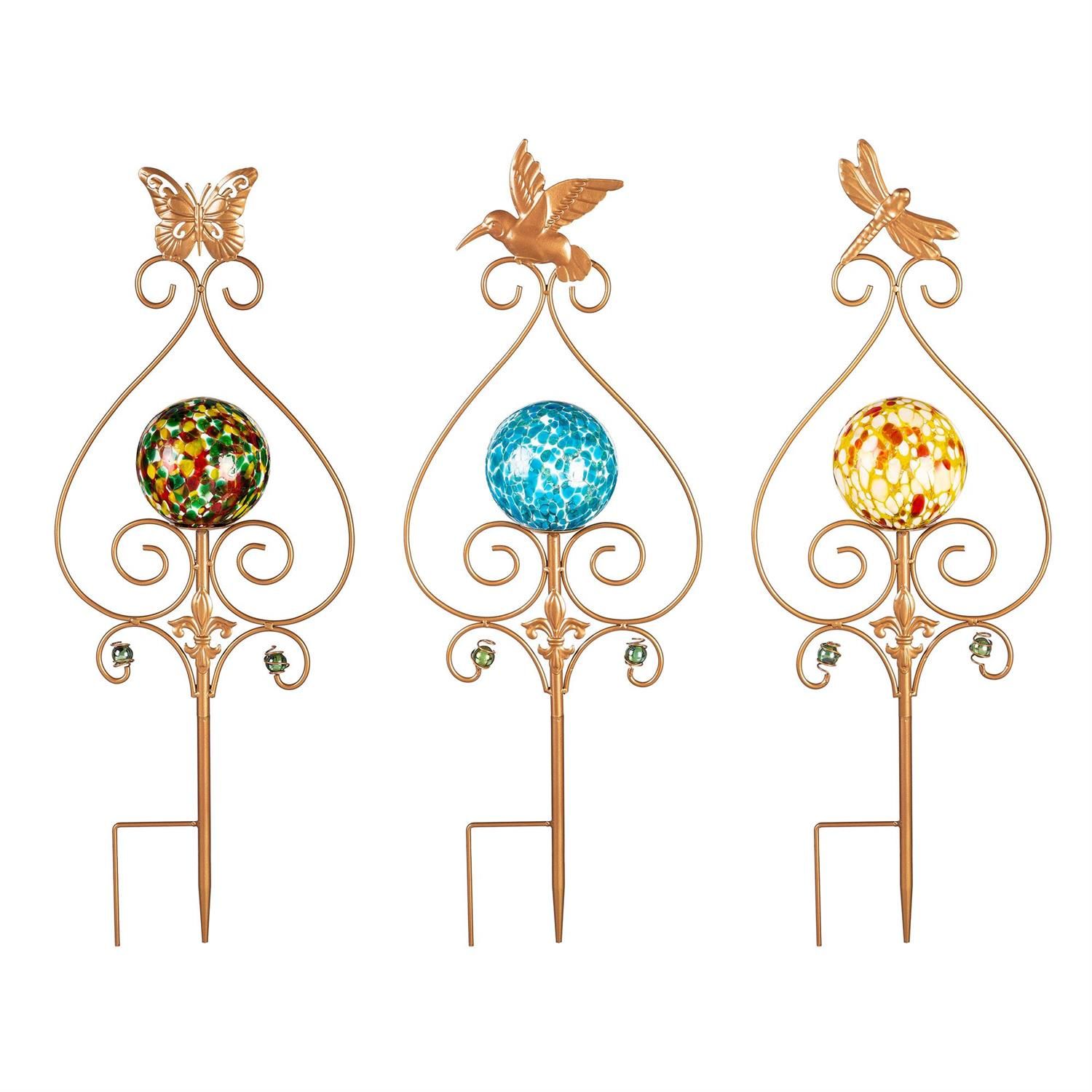 Garden Stake - Art Glass Glow In The Dark - Styles - Sold Individually