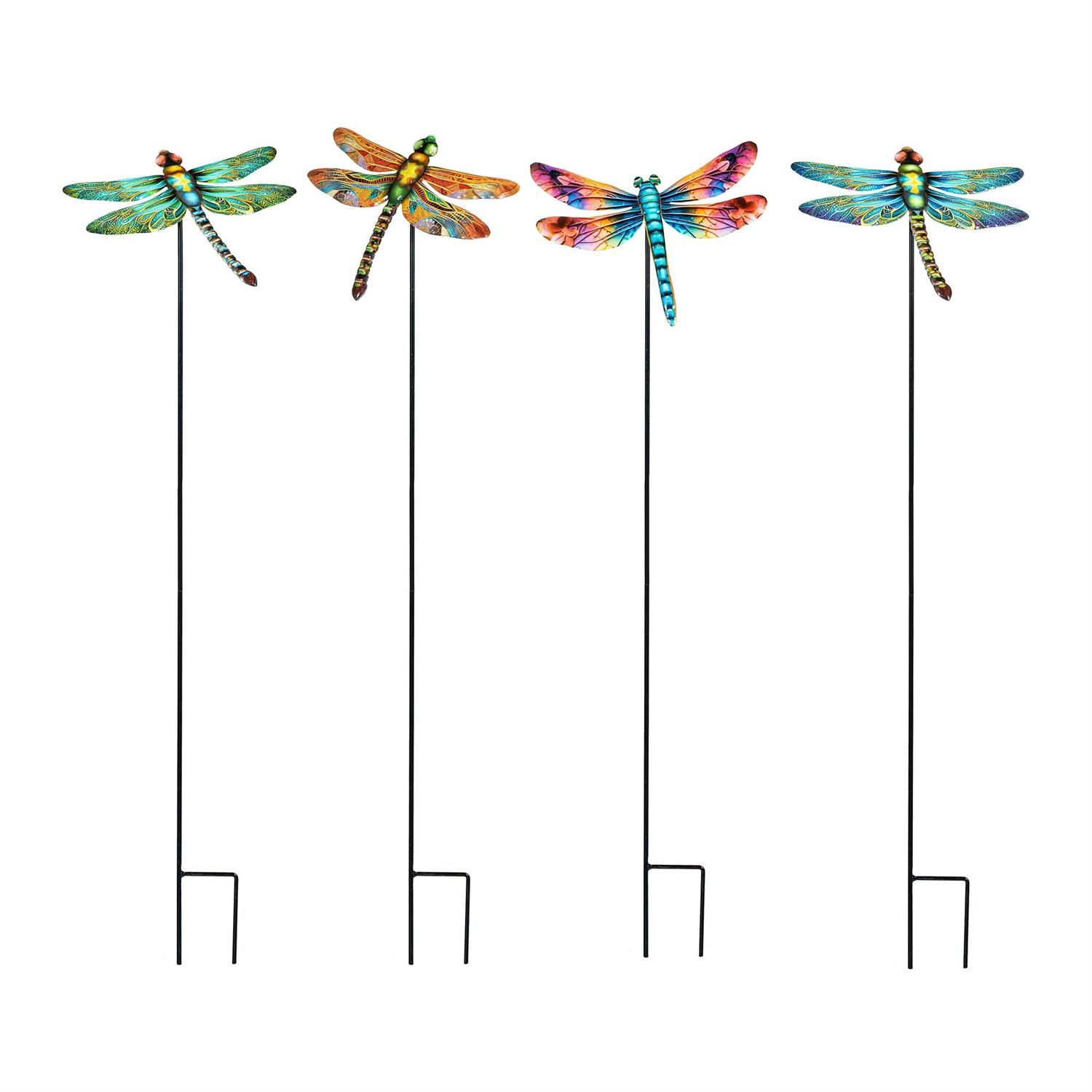 Garden Stake - 35" - Decorative Dragonfly Metal - 4 Styles - Sold Individually
