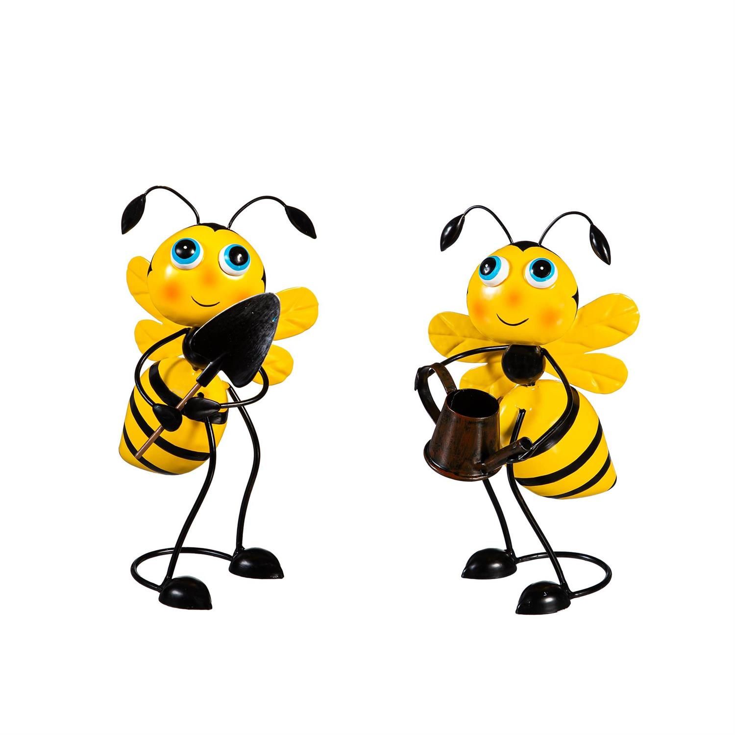 Garden Statue - Metal Bee Buddies - 9"