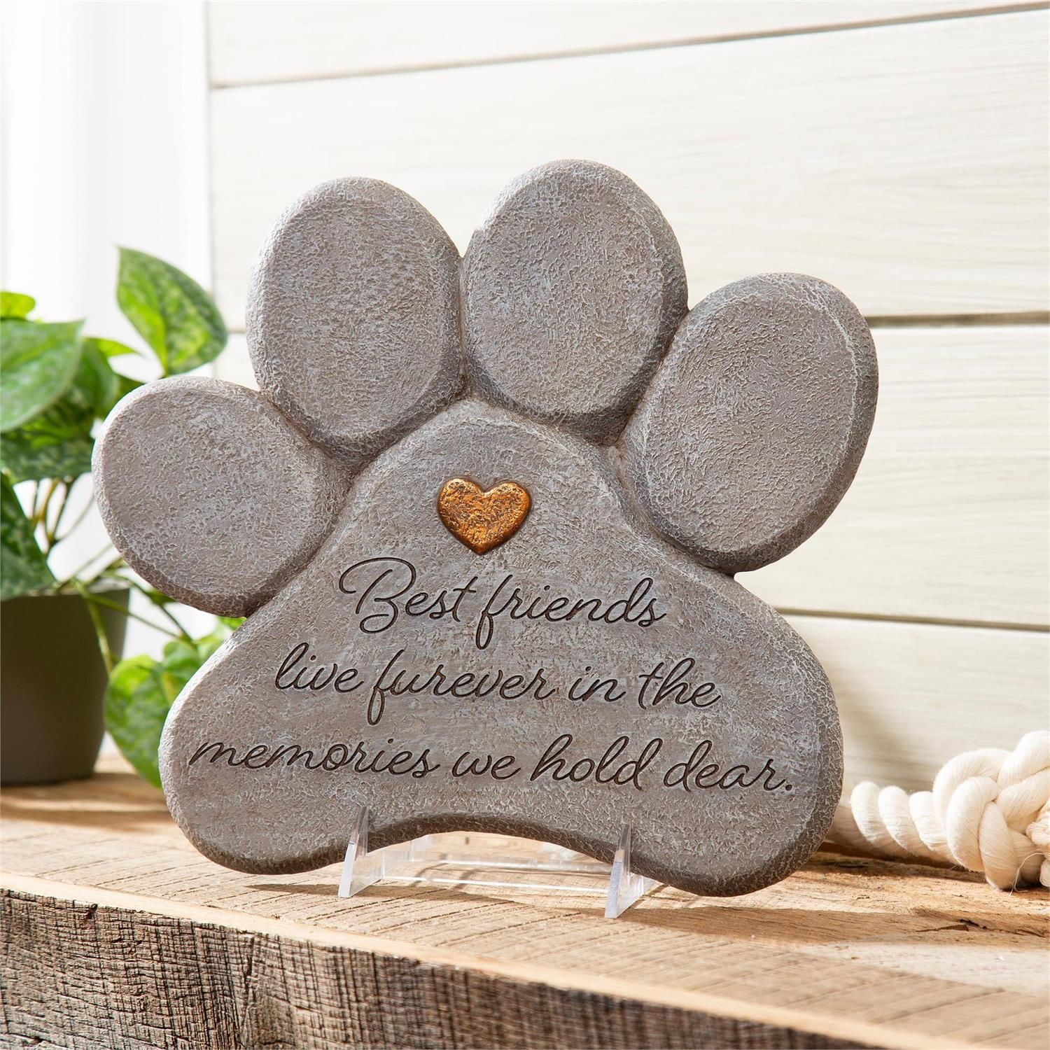 Garden Stone - 11" - Paw Print Memorial