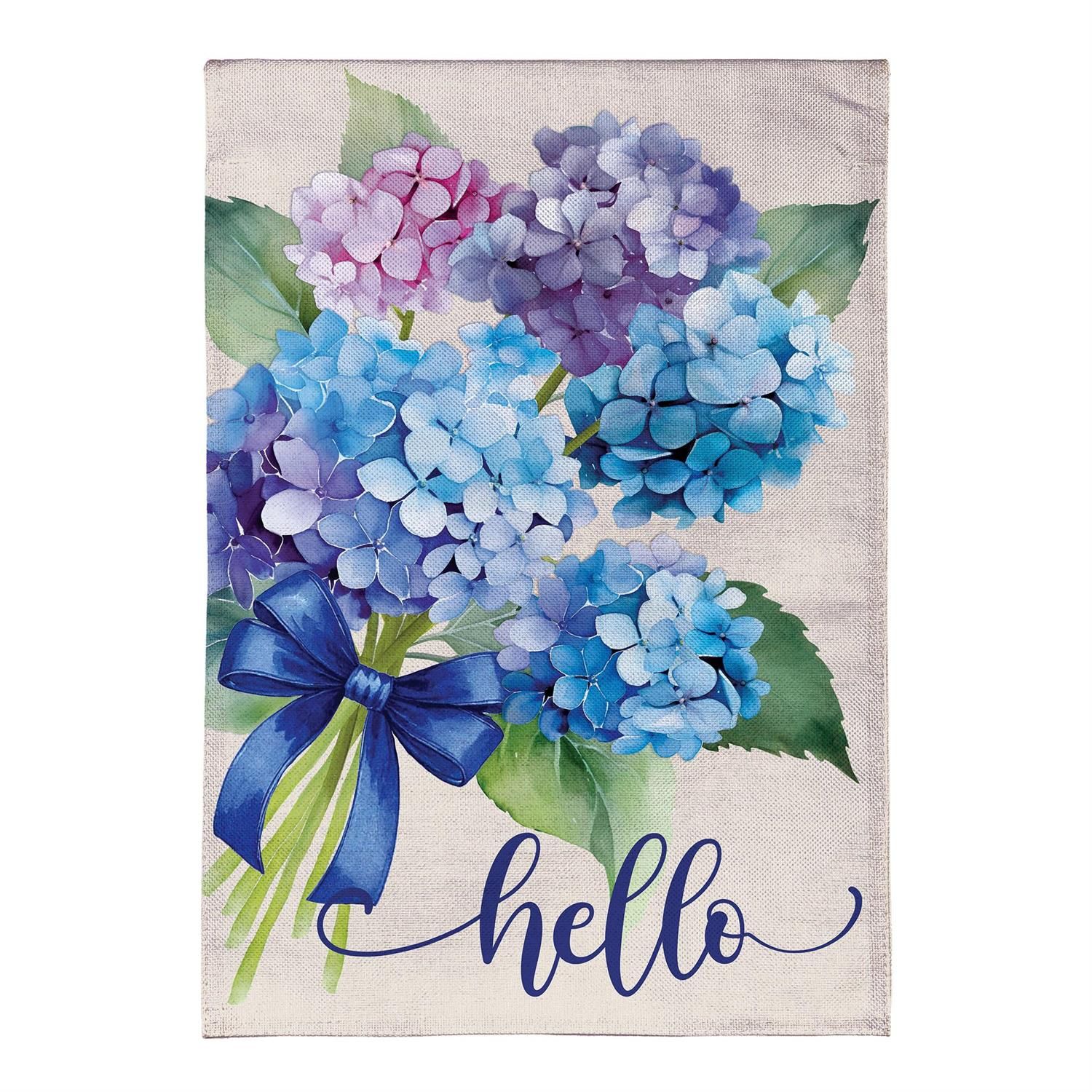 Garden Flag - Burlap - Hydrangea Bouquet