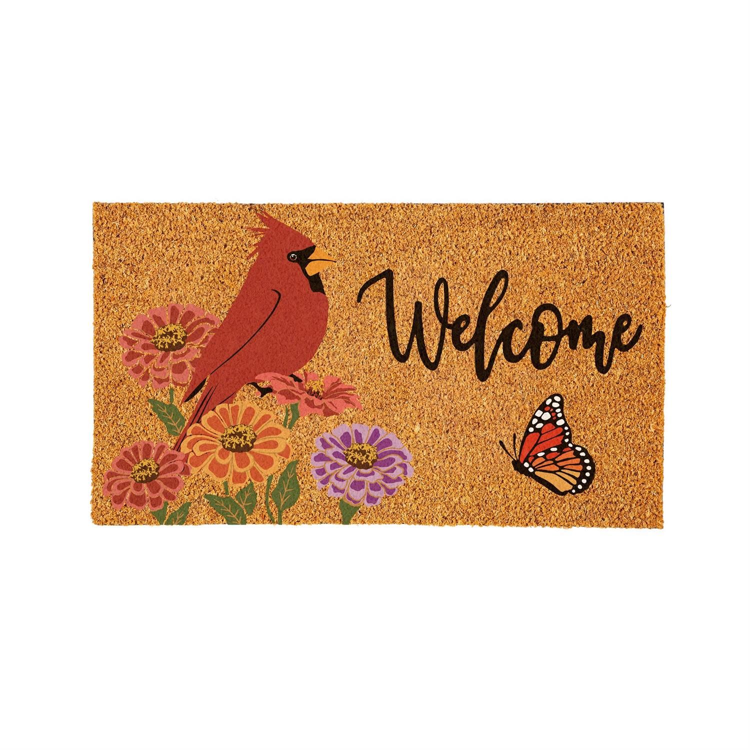 Coir Mat - Spring Cardinal Time