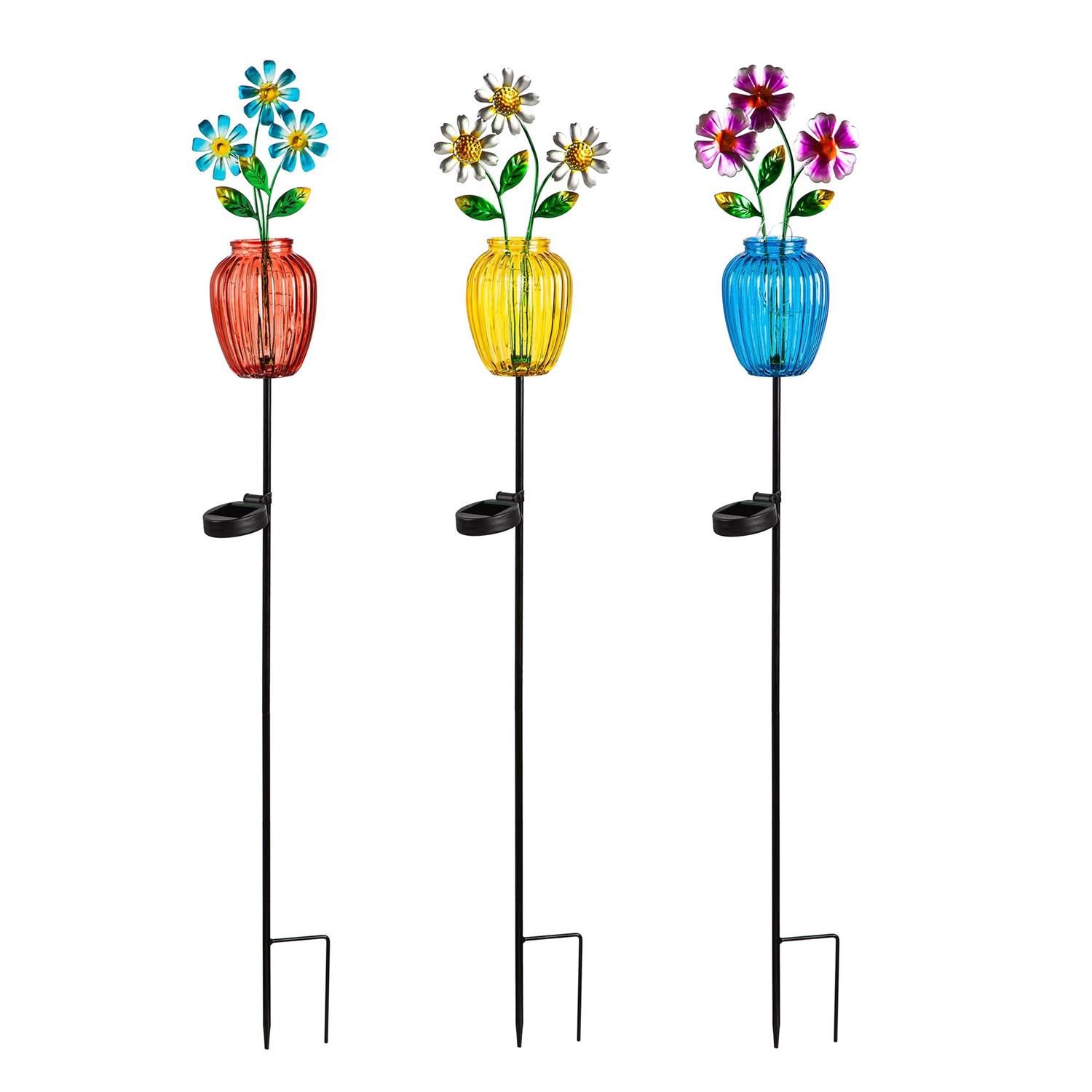 Solar Garden Stake - Flower - 3 Styles - Sold Individually