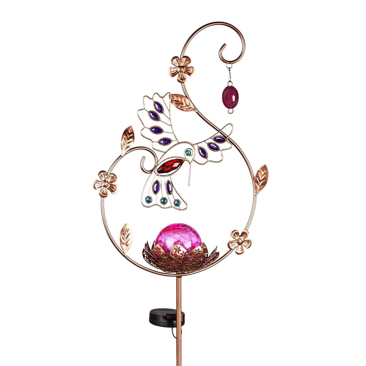Solar Garden Stake - Winged Things - Pink