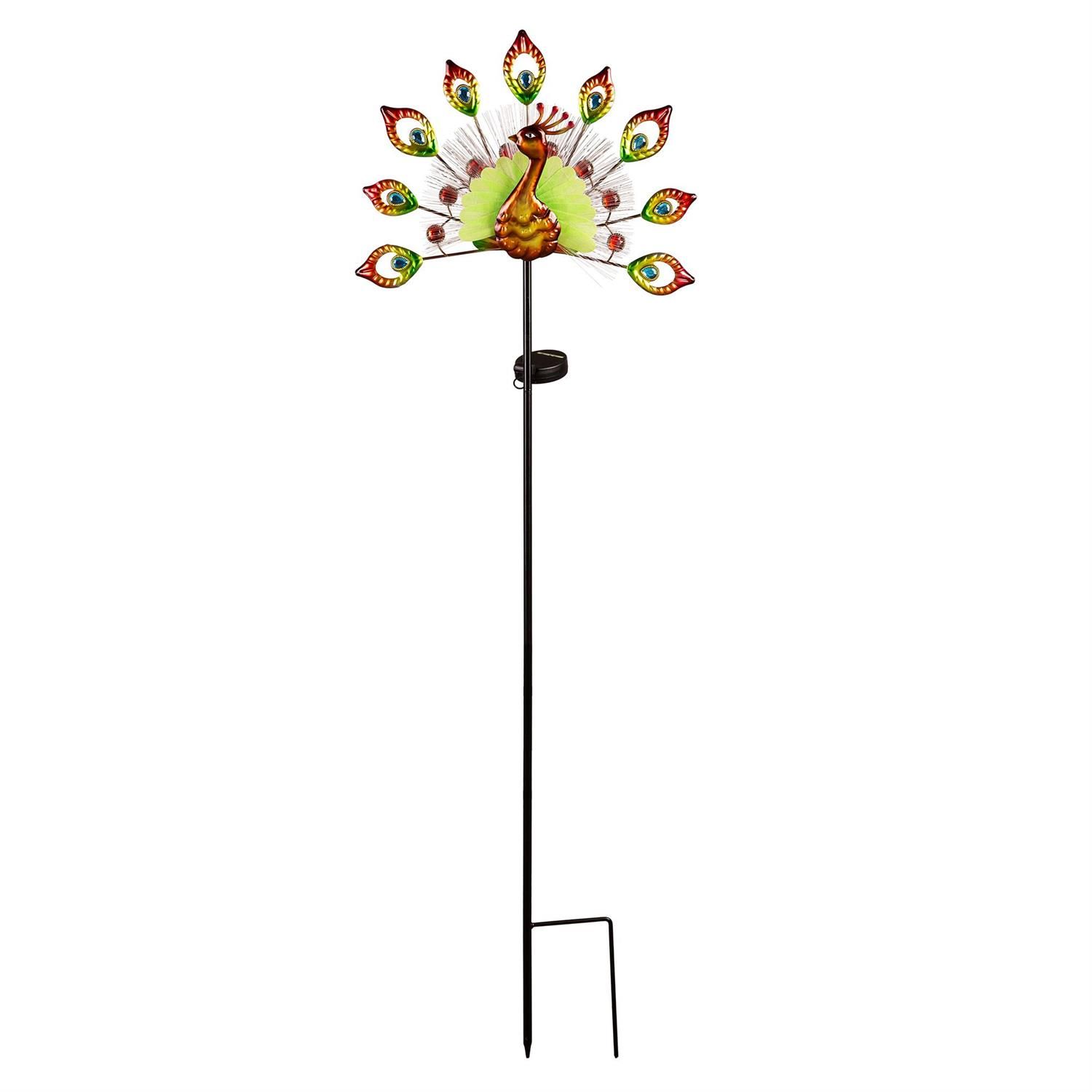 Solar Garden Stake - Fiber Optic - Peacock