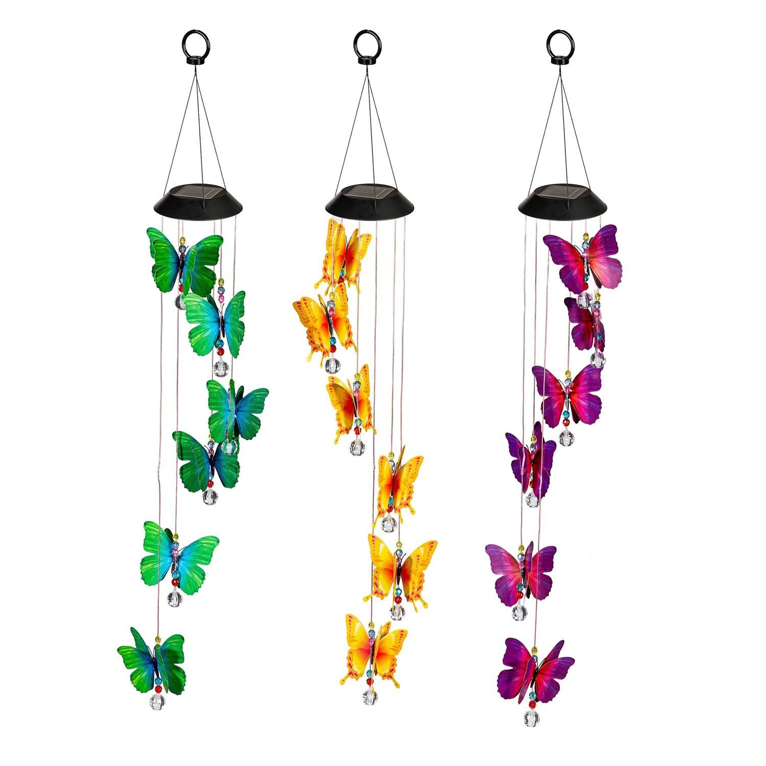 Solar Mobile - Pvc Butterfly - Color Changing