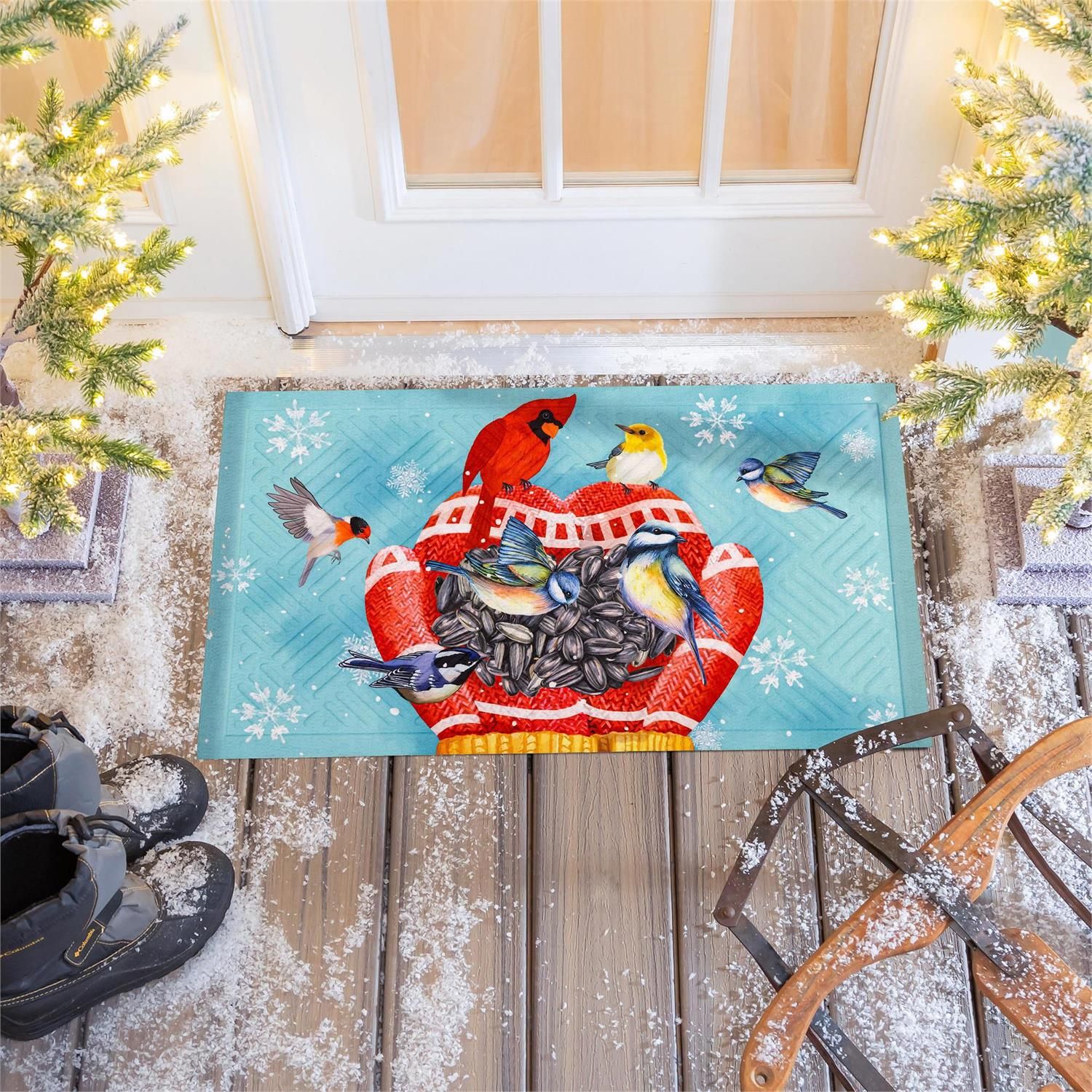 Floor Mat - Embossed - Welcome Bird Friends