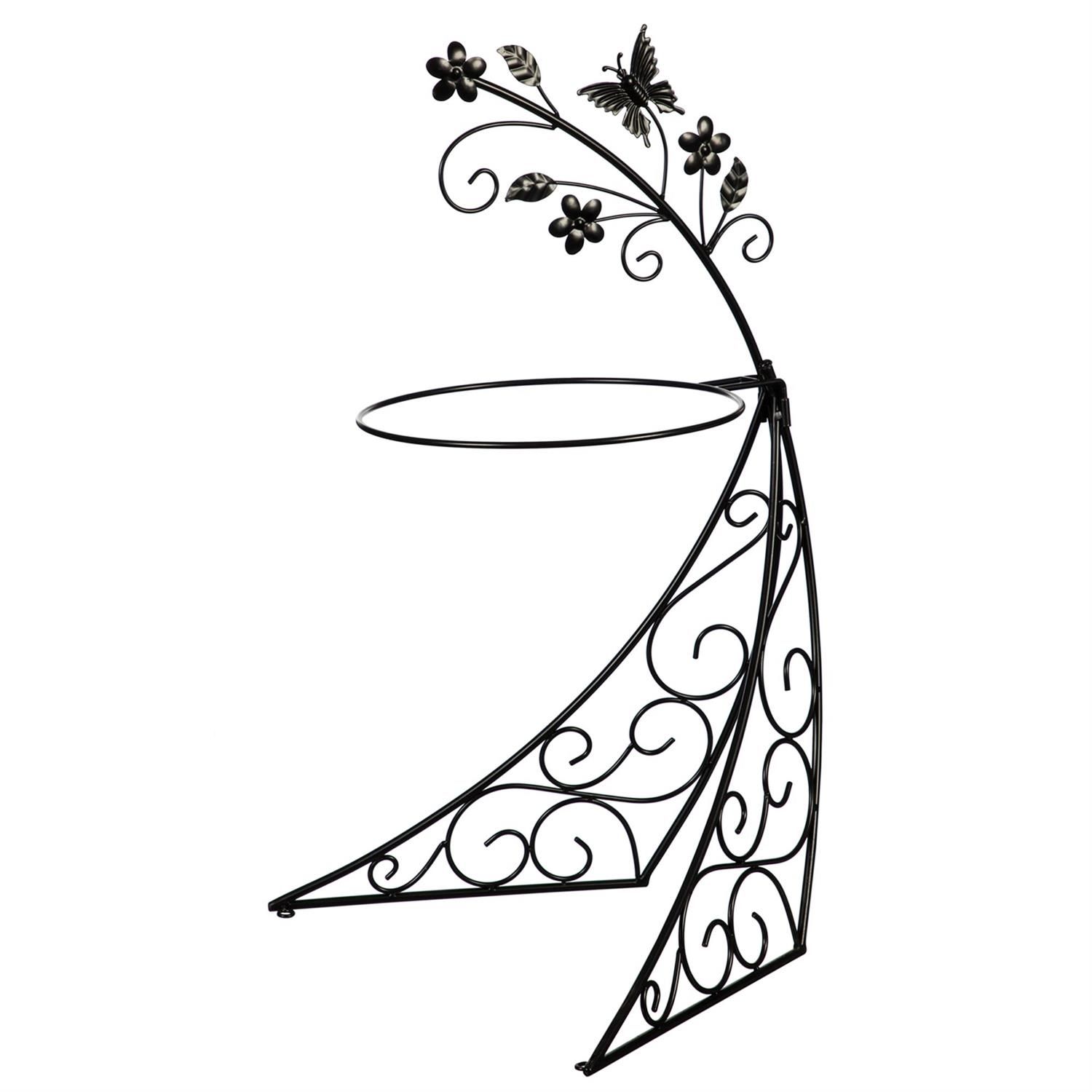 Bird Bath - Stand Butterfly Metal