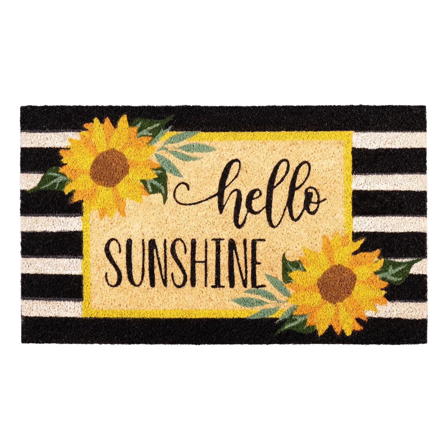 Coir Mat - Hello Sunshine Plaid